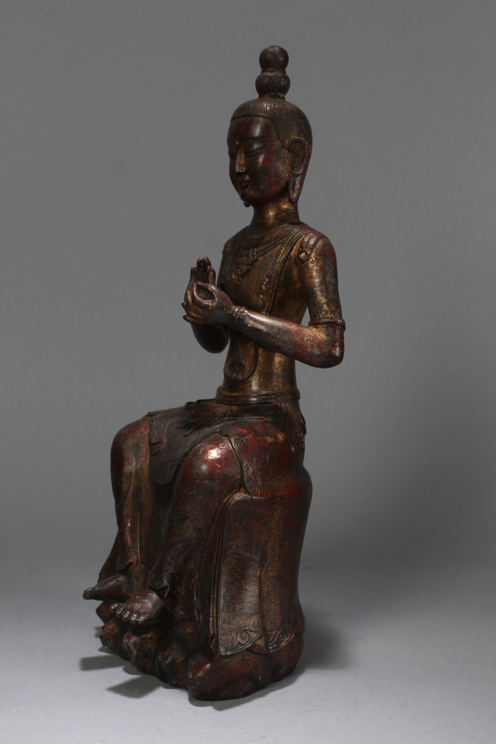 A Chinese Religious Fortune Buddha Statue - 4