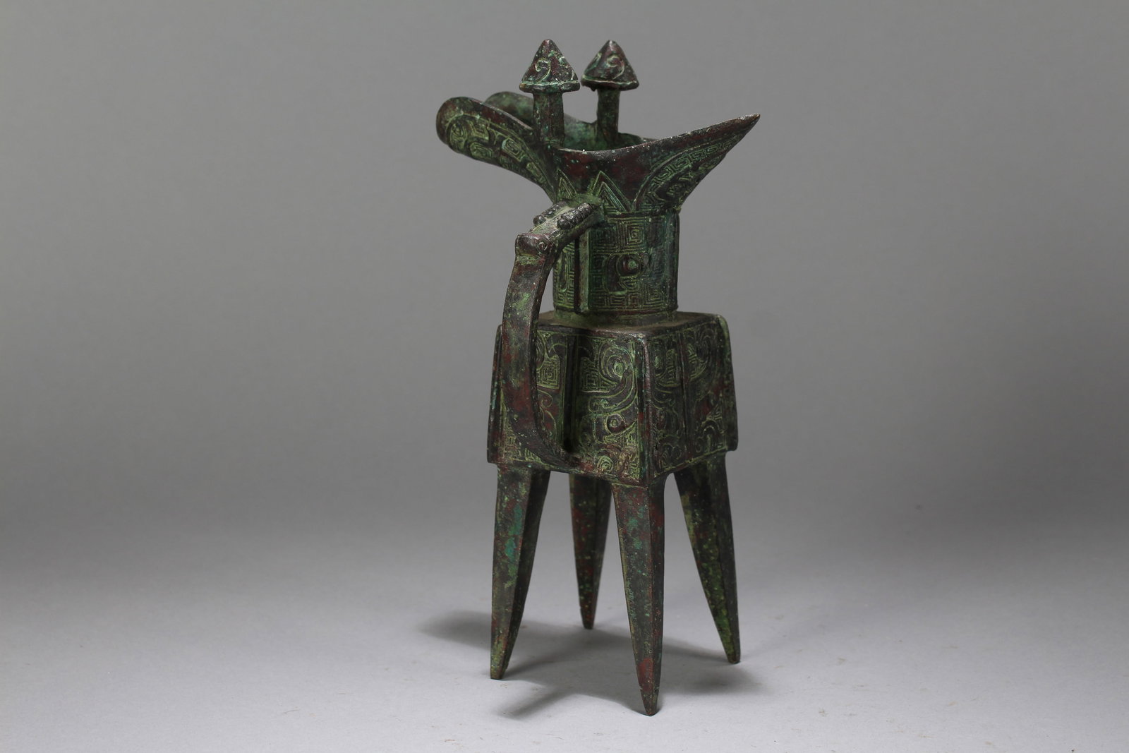 A Chinese Square-based Anicent-framing Fortune Statue: A Chinese Square-based Anicent-framing Fortune Statue. Height : 8 (inch). Width : 4.5 (inch). Length : 4.25 (inch).