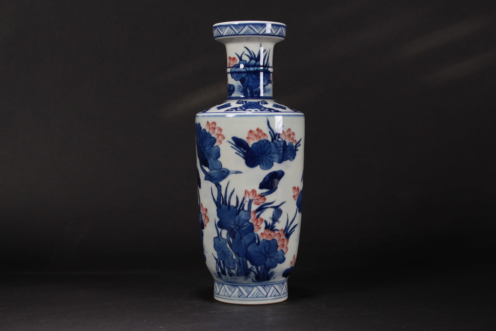 A Chinese Nature-sceen Porcelain Fortune Vase: A Chinese Nature-sceen Porcelain Fortune Vase. Height: 10.25 (inch). Opening Diameter: 2.75 (inch).