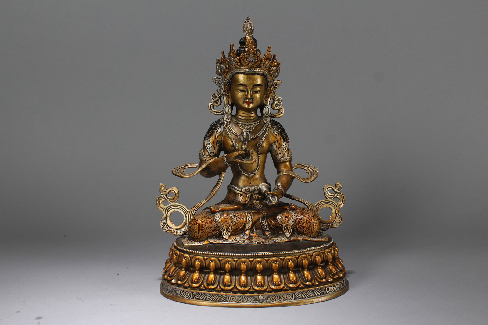 A Chinese Religious Fortune Buddha Statue: A Chinese Religious Fortune Buddha Statue. Height: 11.75 (inch). Length: 8.5 (inch). Width: 6 (inch).