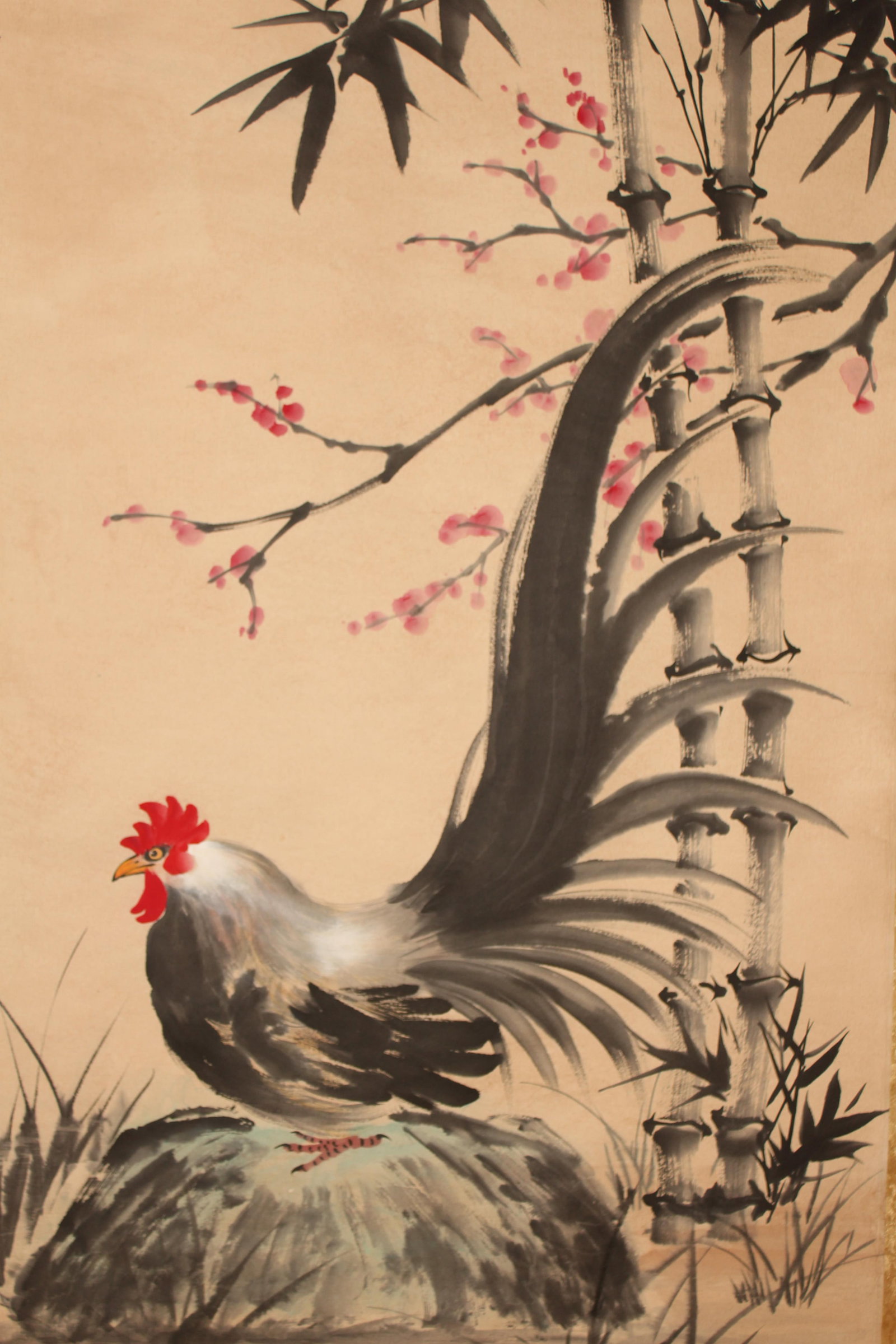 A Chinese Poetry-framing Rooster-fortune Scroll - 2