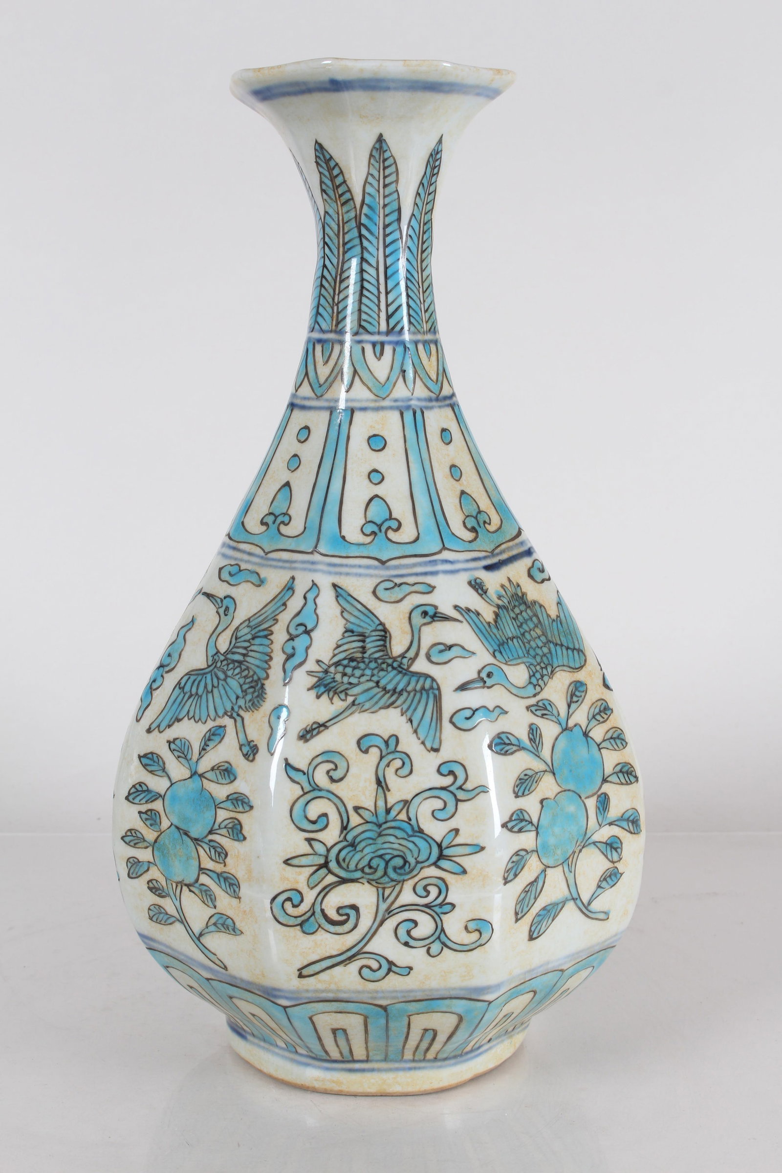 A Chinese Peach-fortune Porcelain Phoenix-Fortune Vase: A Chinese Peach-fortune Porcelain Phoenix-Fortune Vase . Height: 13 (inch).