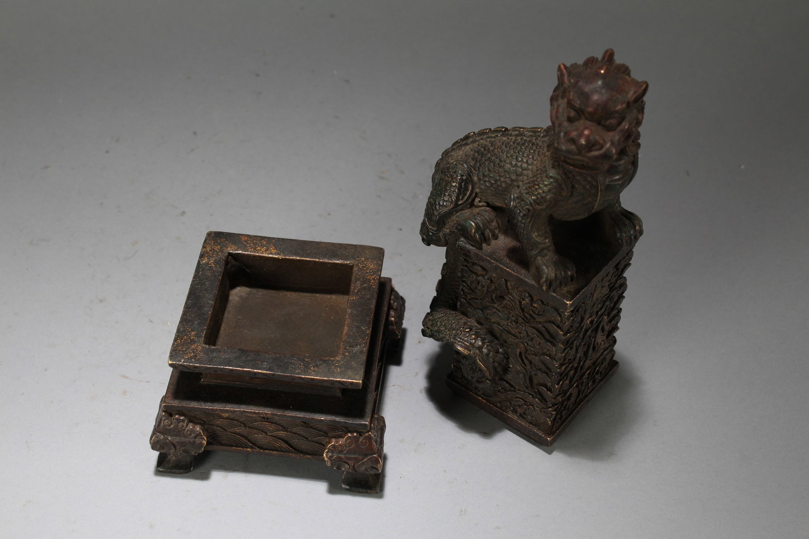 A Chinese Square-based Religious Fortune Statue - 5