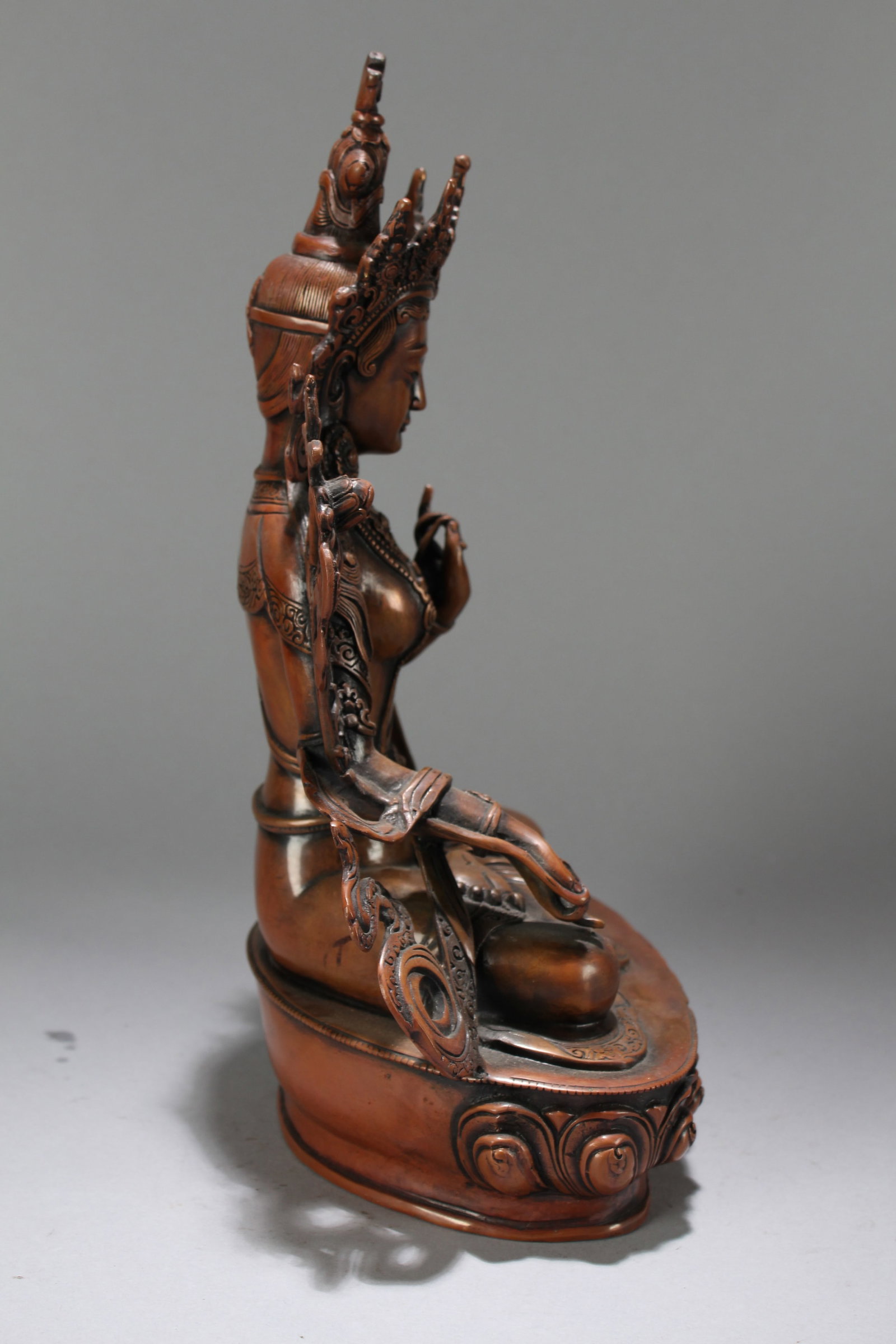 A Chinese Religious Fortune Buddha Statue: A Chinese Religious Fortune Buddha Statue. Height : 11.8 (inch). Width : 8.5 (inch). Length : 4 (inch).