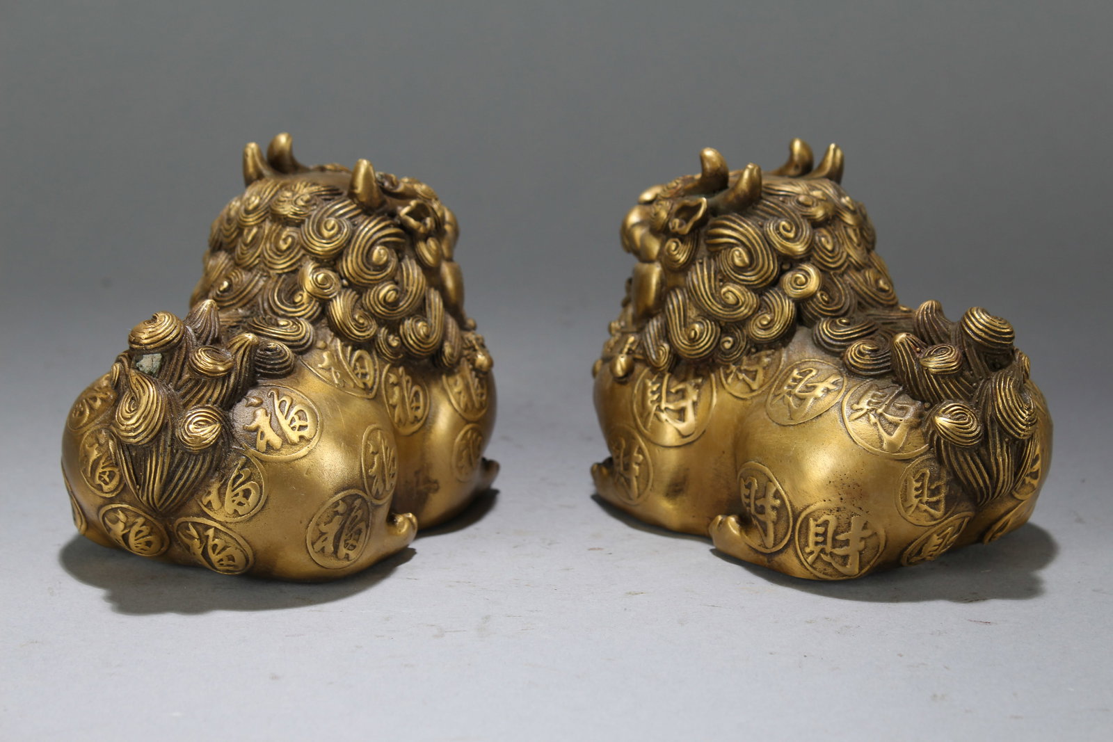 Collection of Chinese Myth-beast Fortune Statues: Collection of Chinese Myth-beast Fortune Statues. Height : 3.5 (inch). Width : 3 (inch). Length : 4.75 (inch).