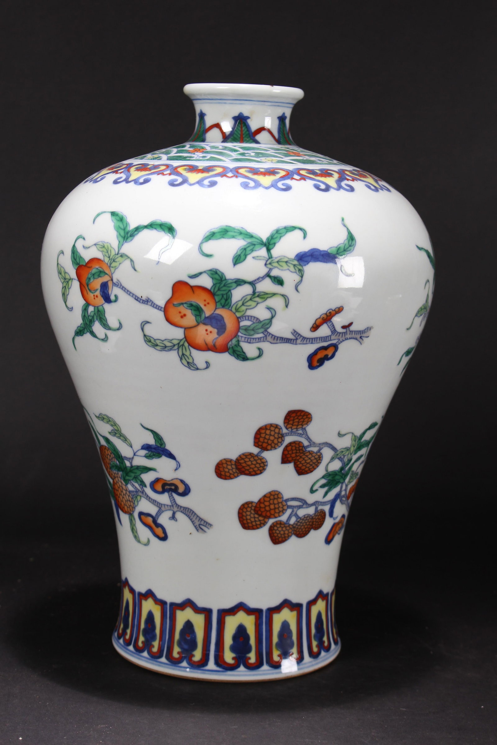 A Chinese Longlife-symbol Porcelain Fortune Vase: A Chinese Longlife-symbol Porcelain Fortune Vase . Height: 12 (inch).