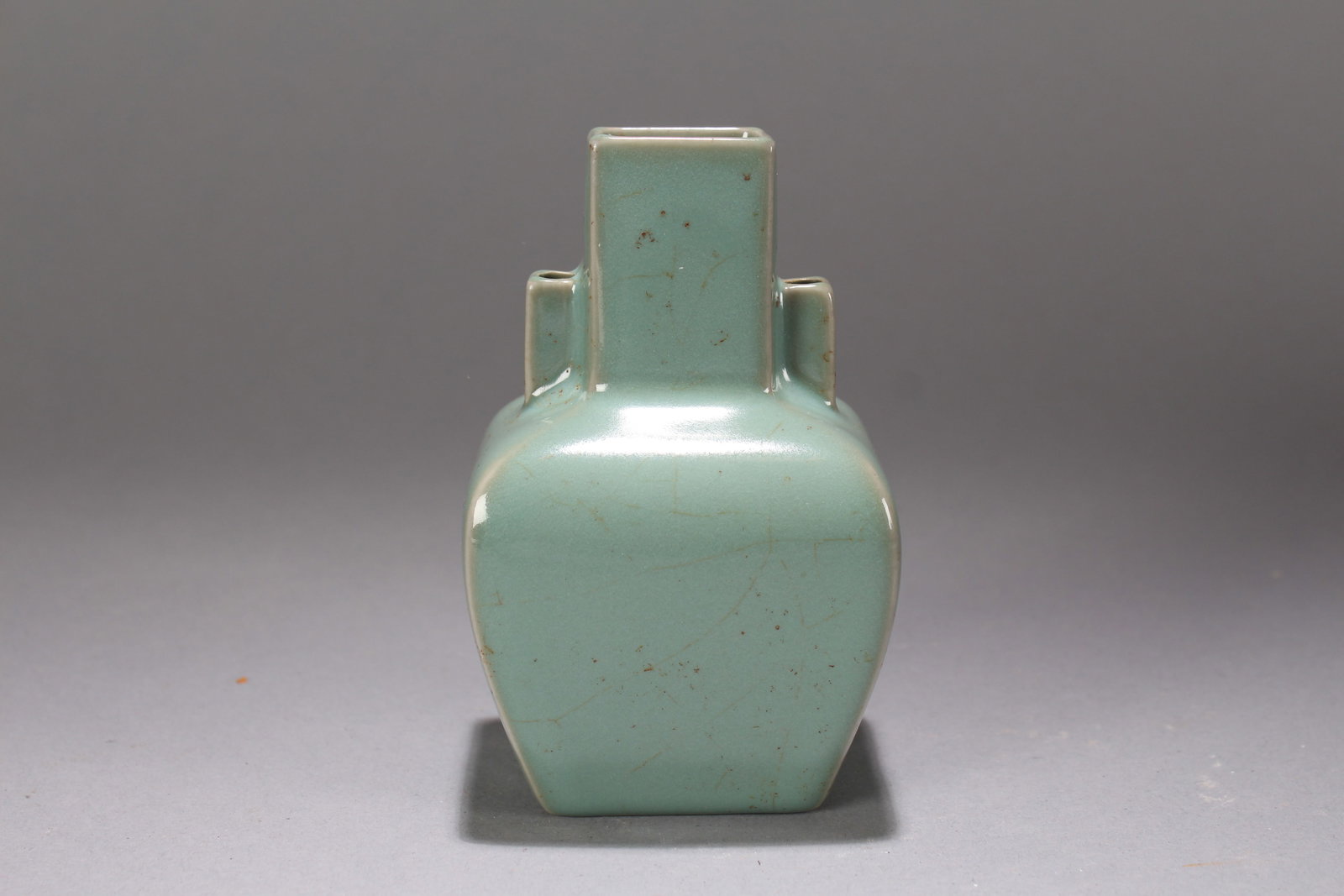 A Chinese Duo-handling Porcelain Fortune Vase: A Chinese Duo-handling Porcelain Fortune Vase. Height: 4.75 (inch). Width: 2.75 (inch). Length: 2 (inch).
