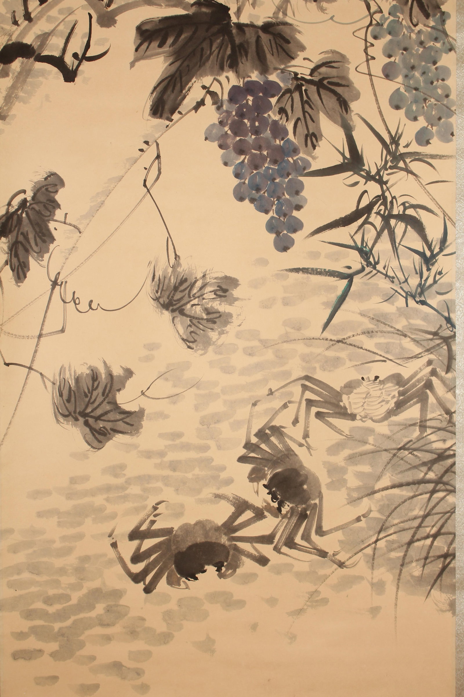 A Chinese Aqua-theme Nature-sceen Fortune Scroll - 3