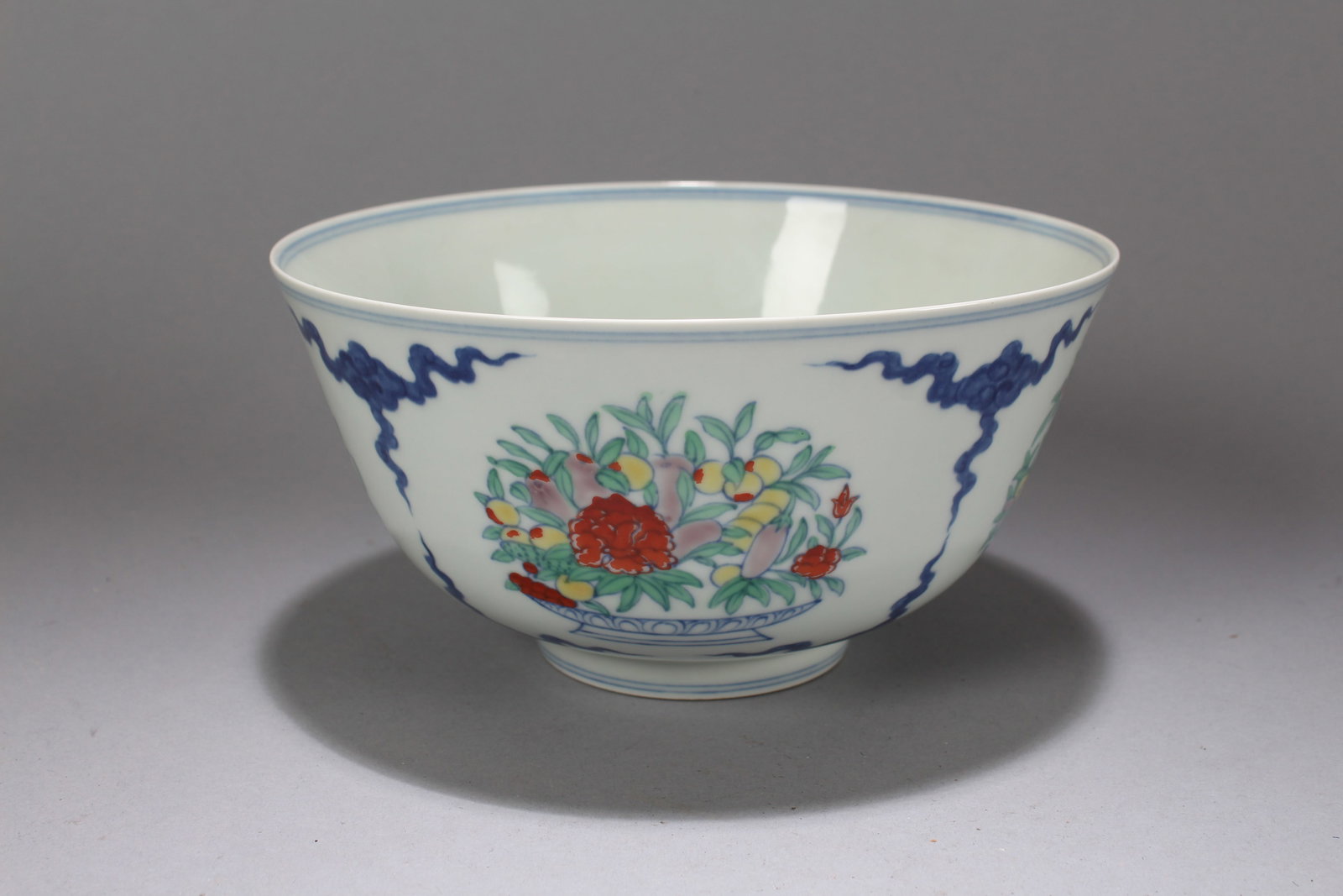 A Chinese Circular Porcelain Fortune Bowl: A Chinese Circular Porcelain Fortune Bowl. Height: 4 (inch). Opening Diameter: 7.75 (inch)