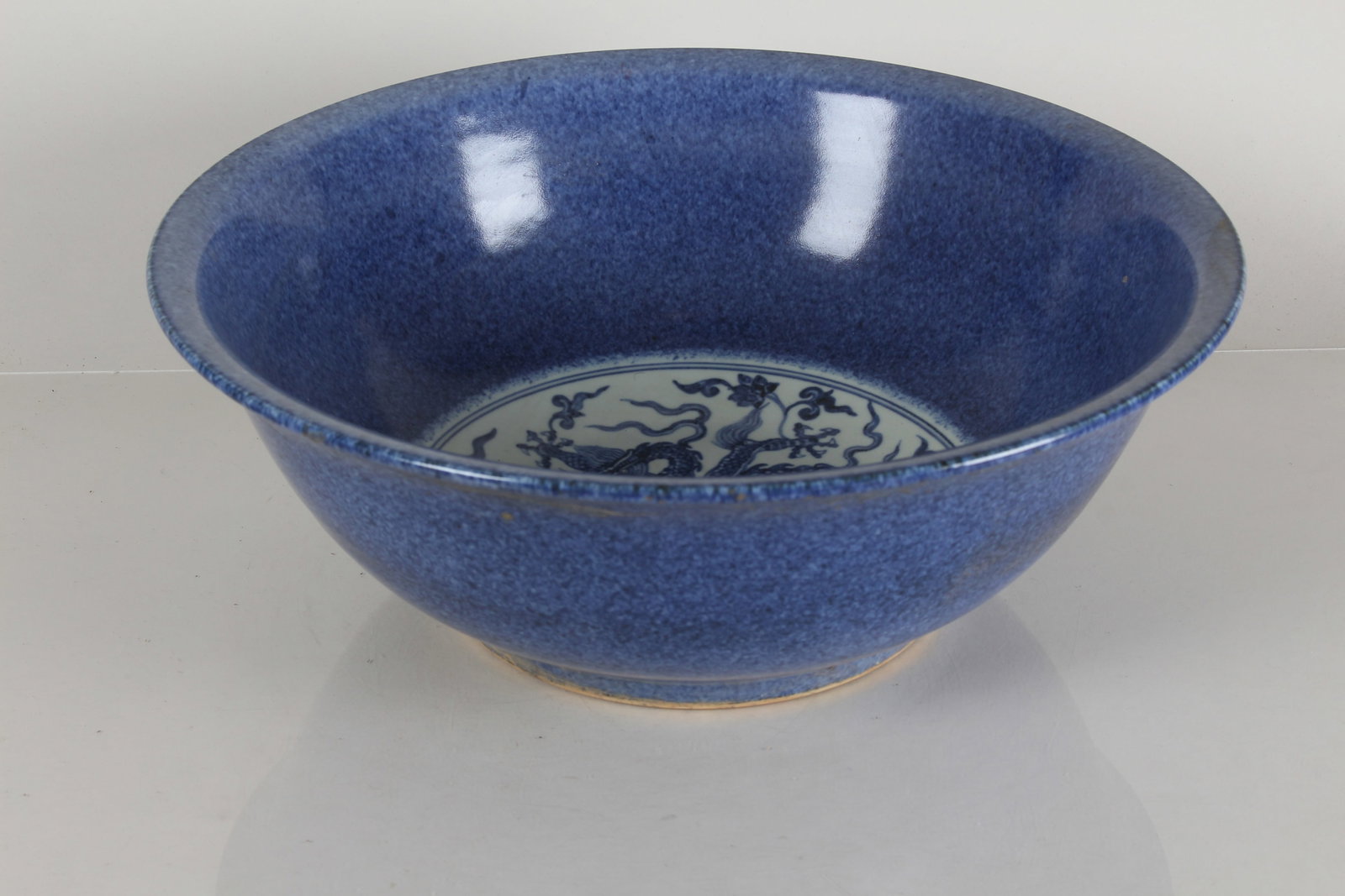 A Chinese Blue-coding Massive Dragon-decorating Porcelain Fortune Plate - 3
