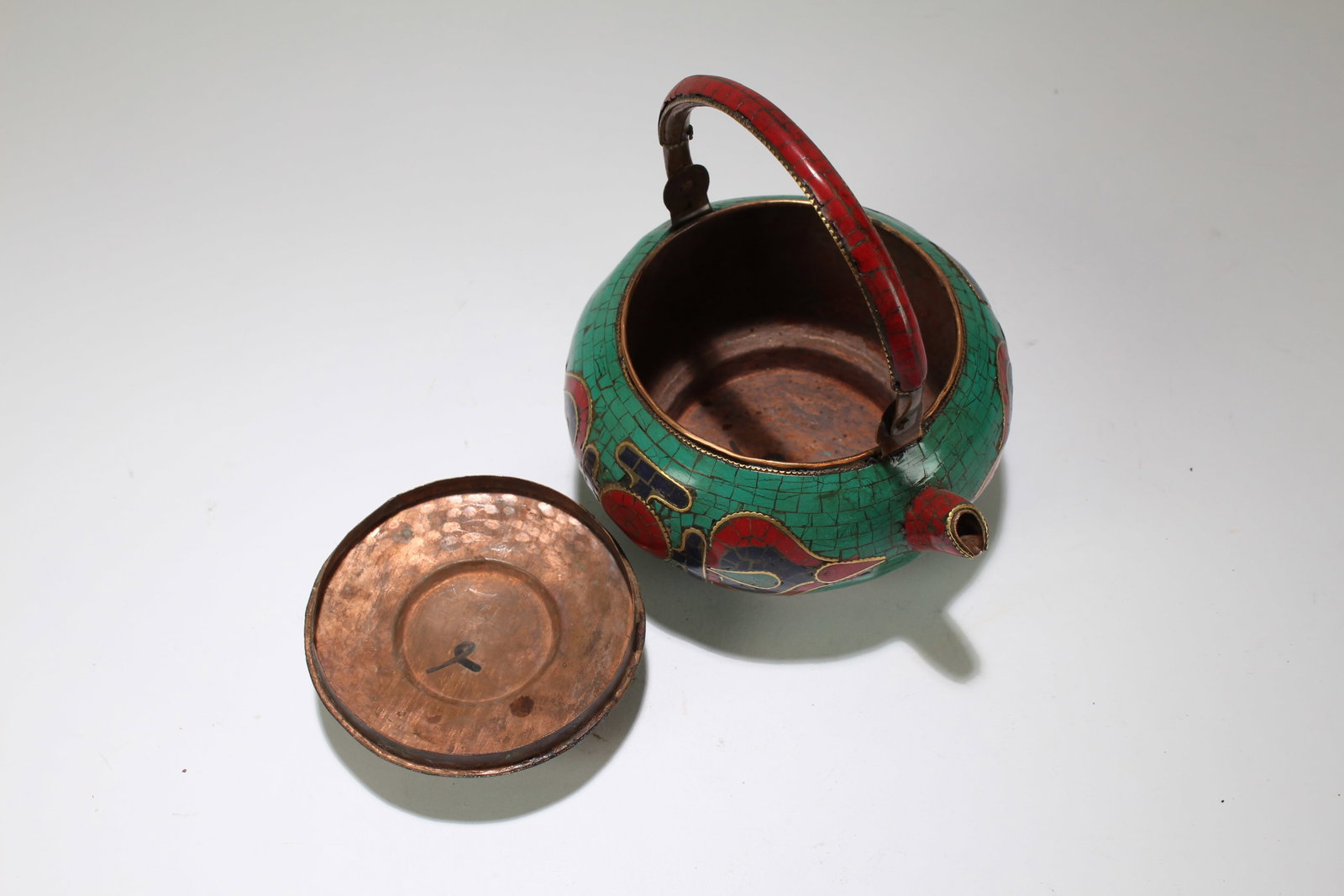 A Tibetan Religious Lidded Circular Tea Pot - 5