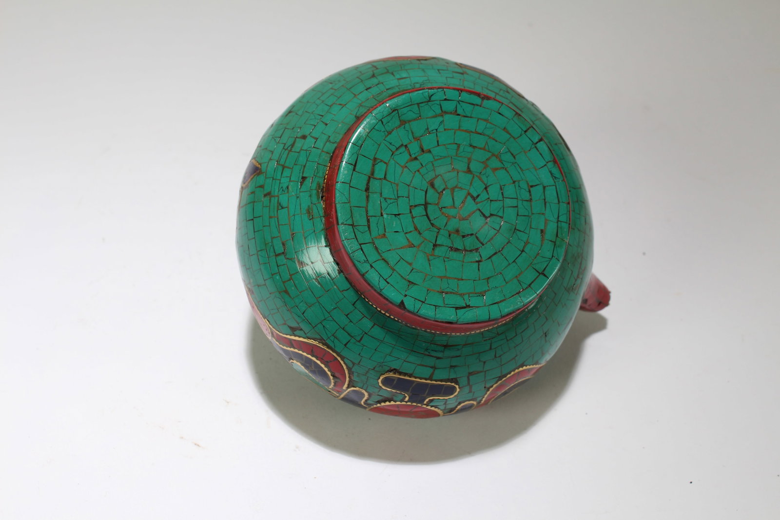 A Tibetan Religious Lidded Circular Tea Pot - 6