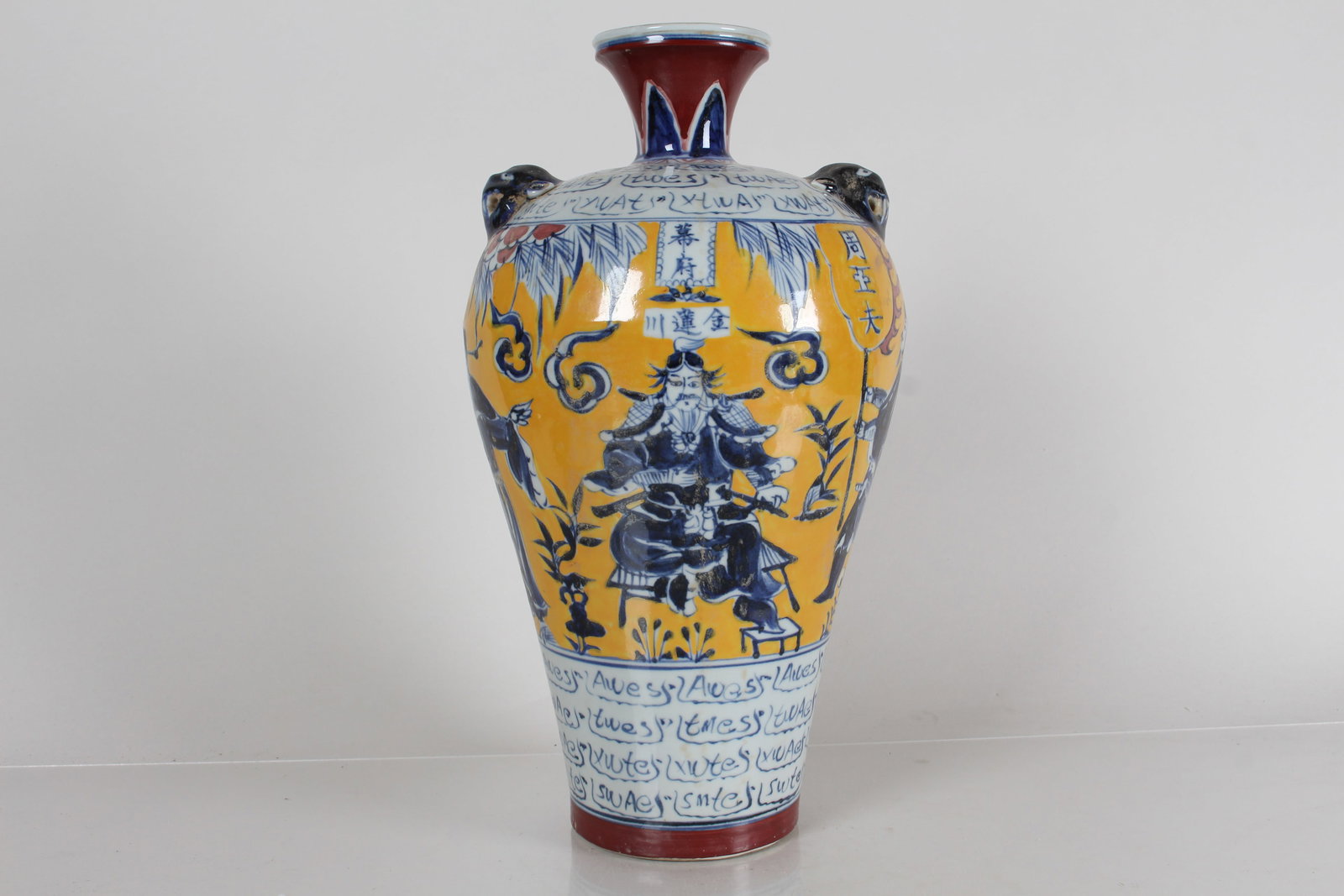 A Chinese Ancient-framing Story-telling Porcelain Fortune Vase: A Chinese Ancient-framing Story-telling Porcelain Fortune Vase . Height: 14.25 (inch).