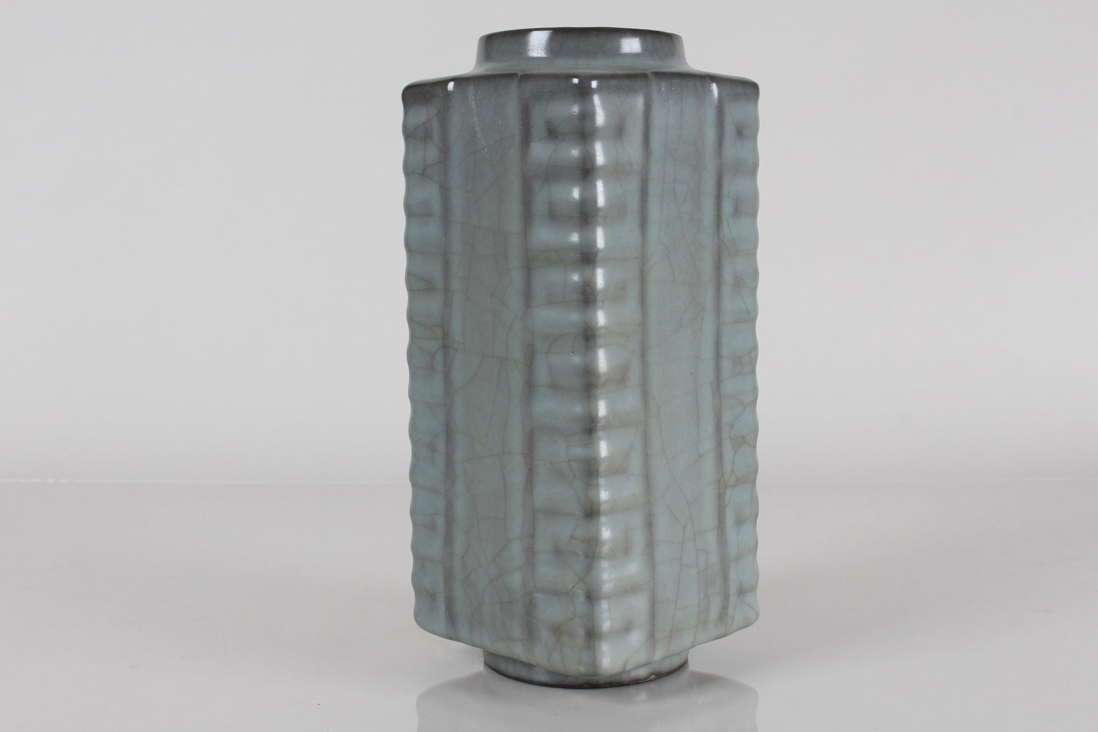 A Chinese Square-based Porcelain Fortune Vase: A Chinese Square-based Porcelain Fortune Vase . Height: 9.25 (inch).