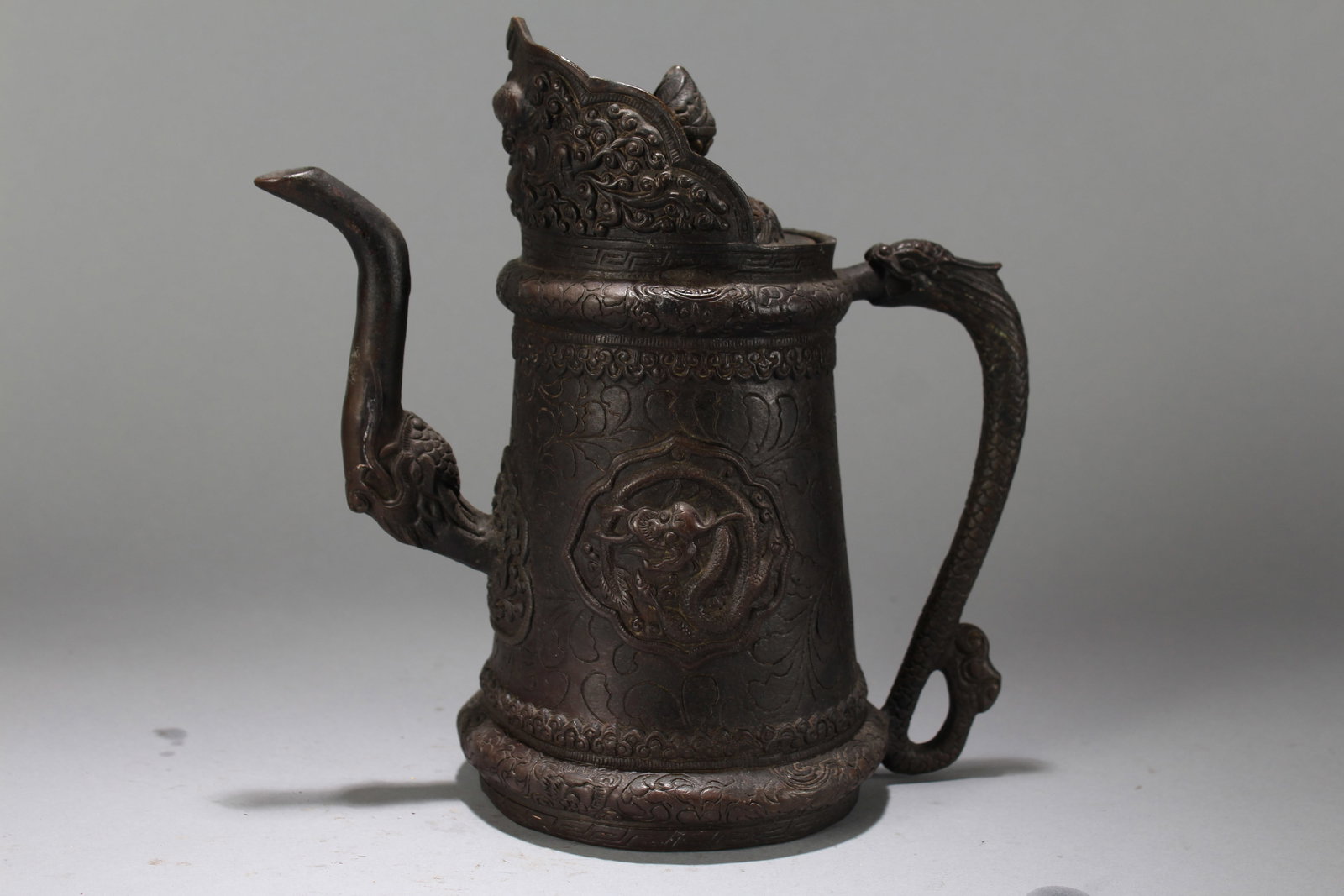 A Chinese Religious Fortune Ewer: A Chinese Religious Fortune Ewer. Height : 8.75 (inch). Width : 9 (inch). Length : 5.25 (inch).