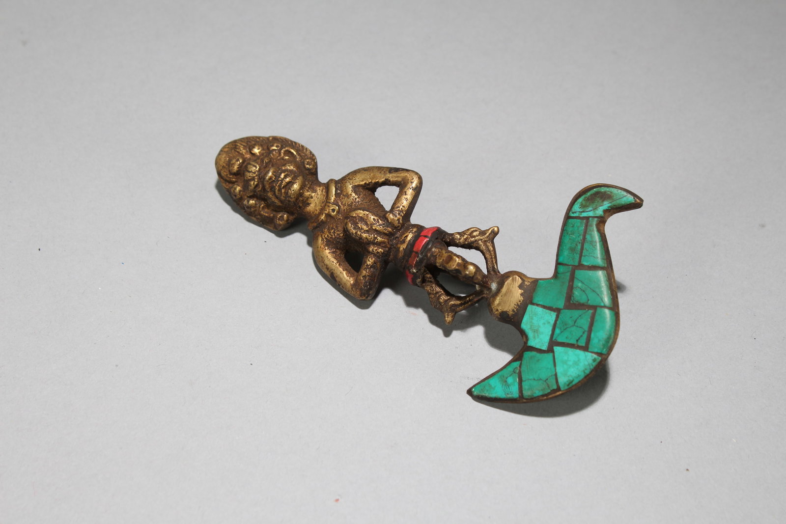 A Tibetan Religious Fortune Statue: A Tibetan Religious Fortune Statue. Length: 4.75 (inch). Width: 2.5 (inch).