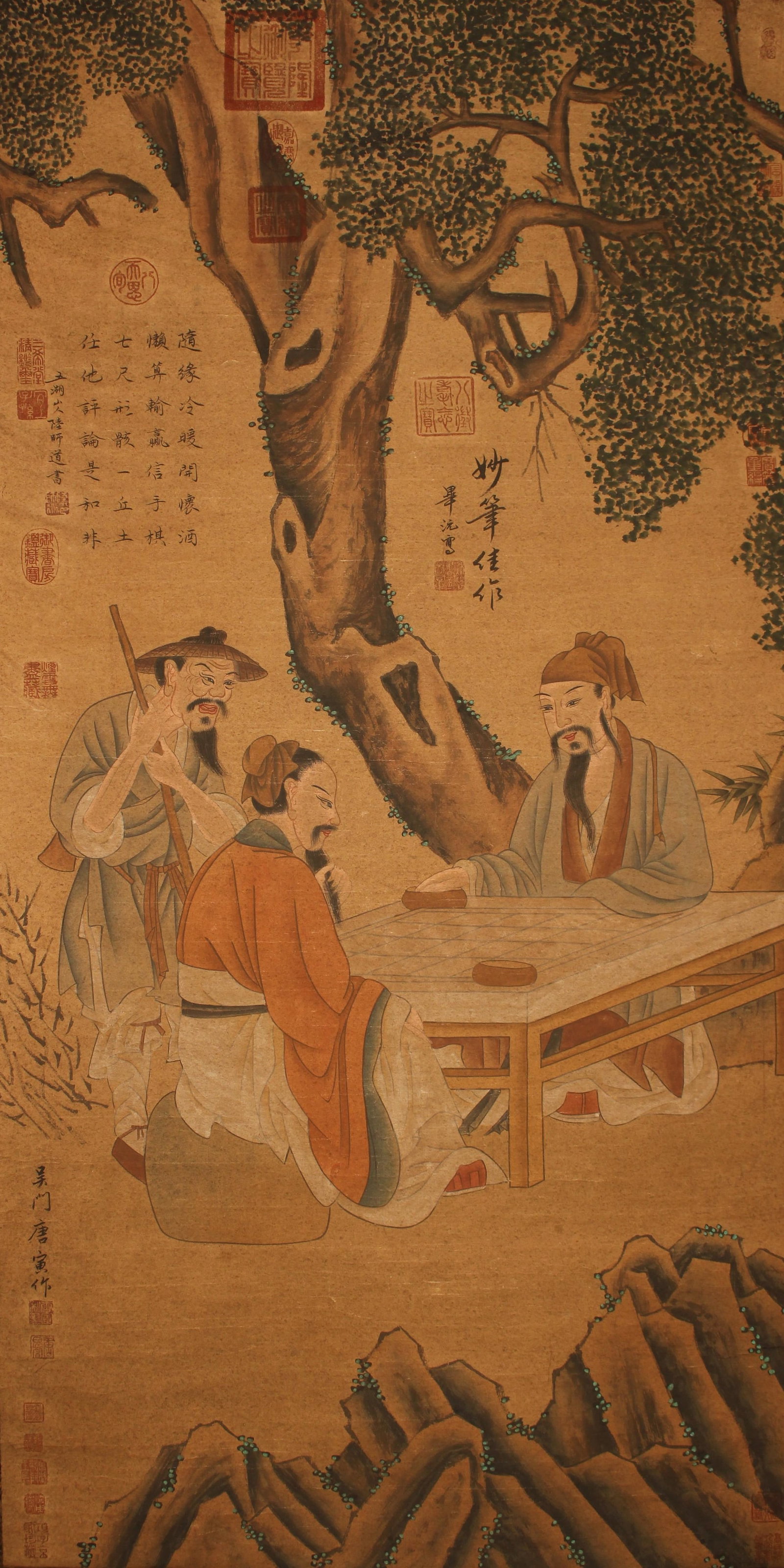 A Chinese Story-telling Poetry-framing Fortune Scroll: A Chinese Story-telling Poetry-framing Fortune Scroll . Length: 50(inch). Width: 25 (inch).