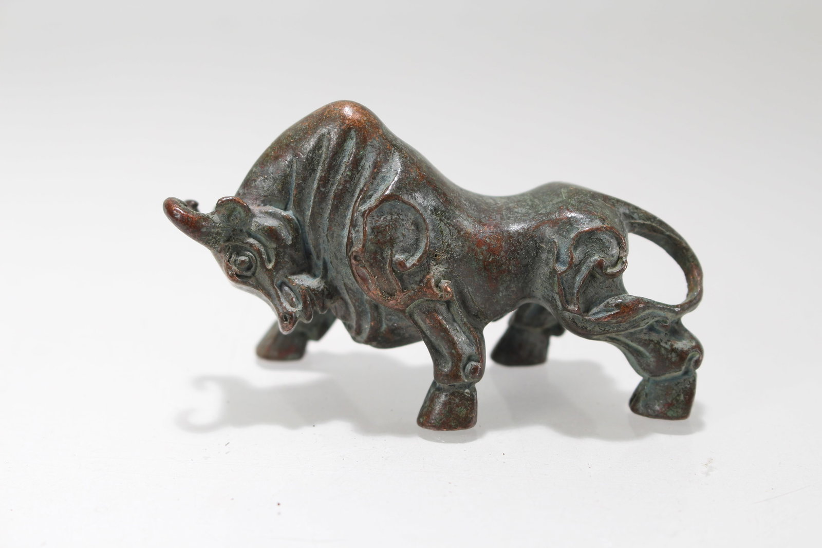 A Chinese Fortune Myth-beast Statue: A Chinese Fortune Myth-beast Statue. Height: 1.75 (inch). Opening Diamater: 3 (inch).