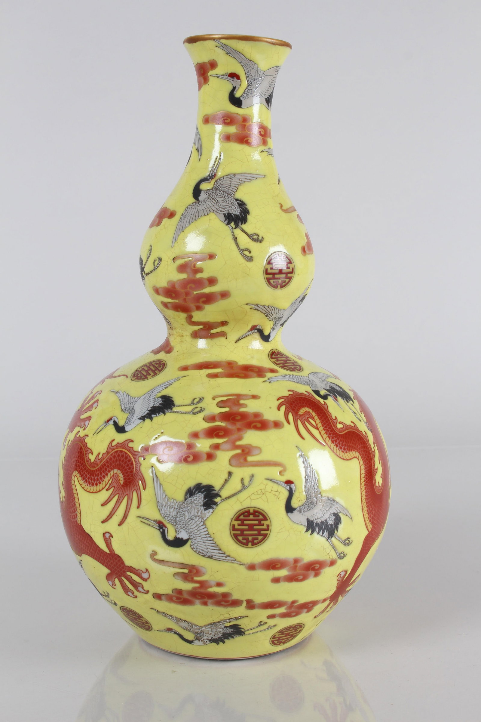 A Chinese Dragon-decorating Yellow-coding Porcelain Vase - 2