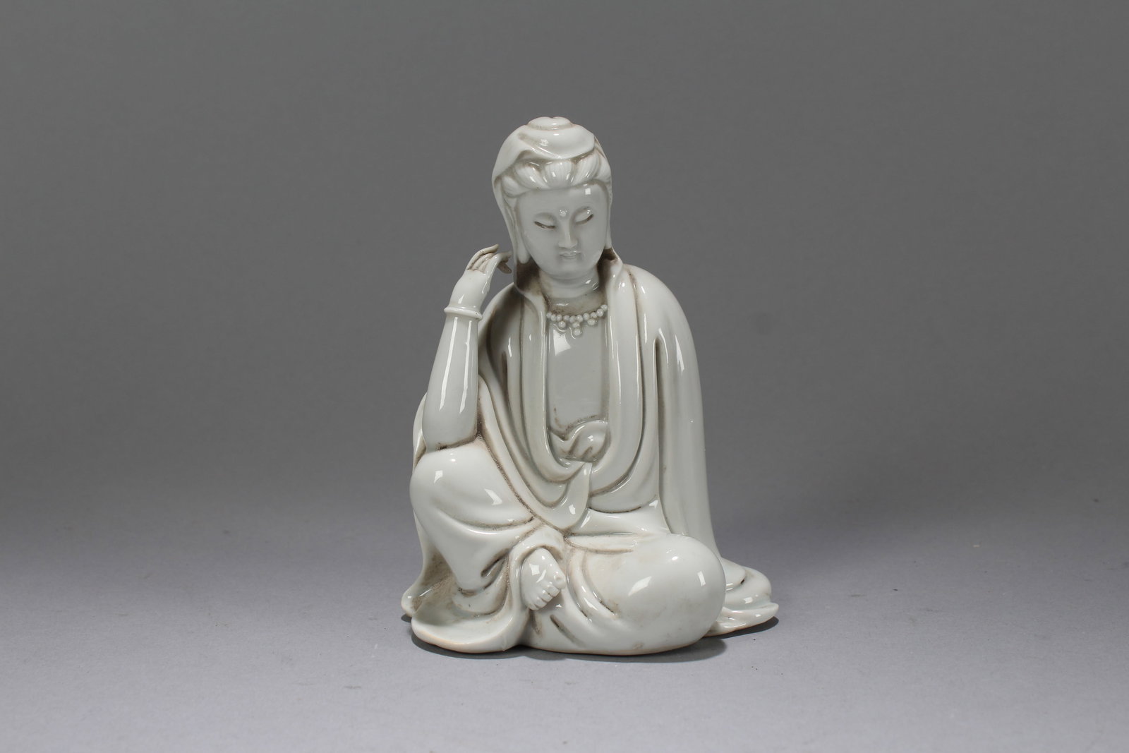 A Chinese De Blac Porcelain Fortune Guanyin Fortune Statue (1 of 6)