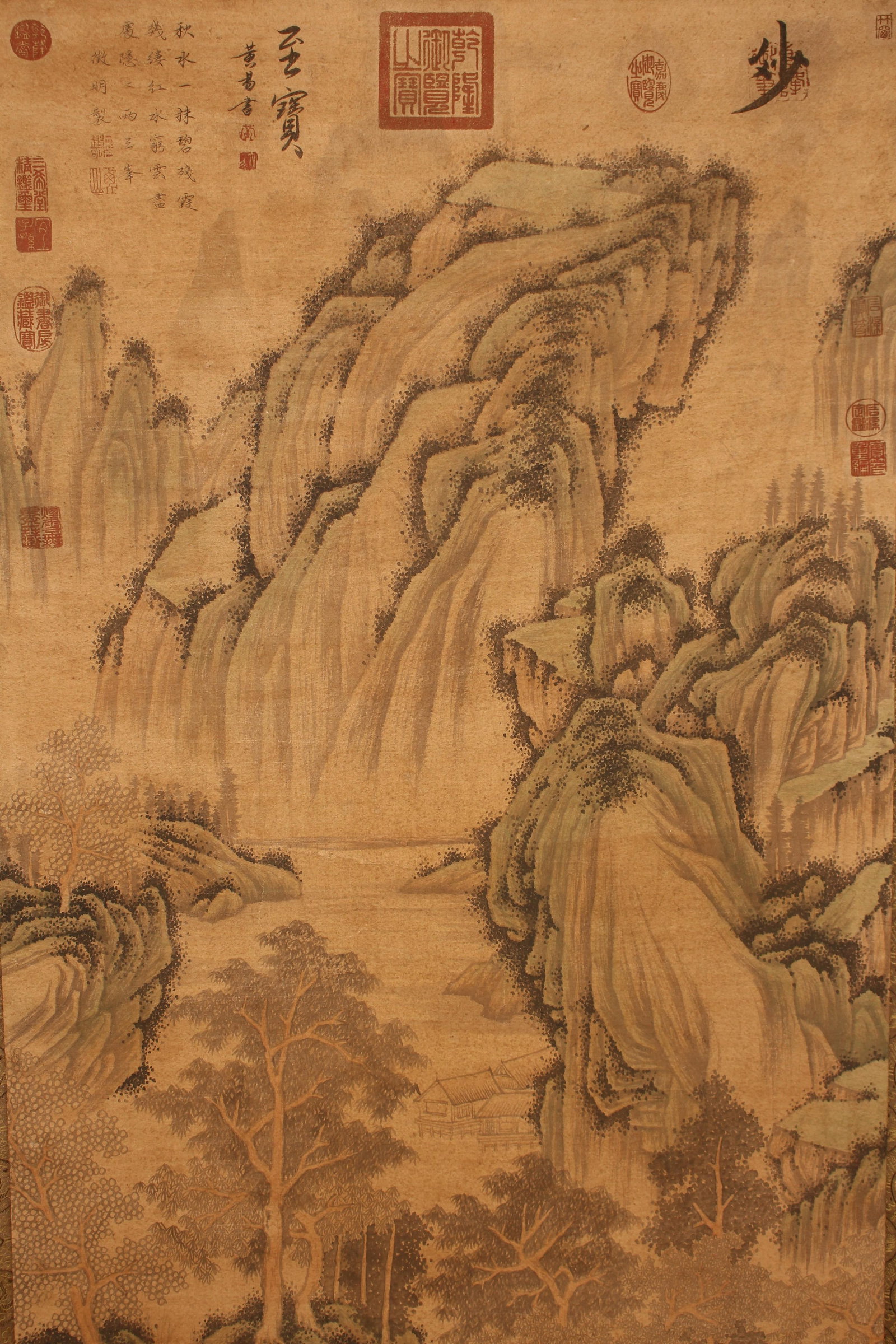 A Chinese Mountain-view Poetry-framing Fortune Scroll - 2