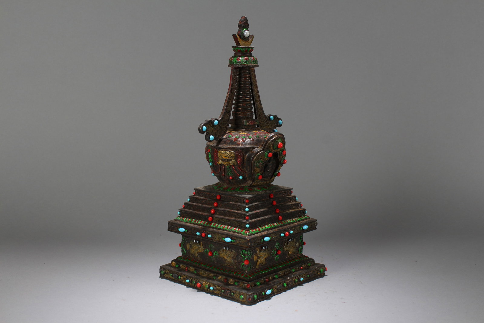 A Chinese Square-based Religious Fortune Statue - 2