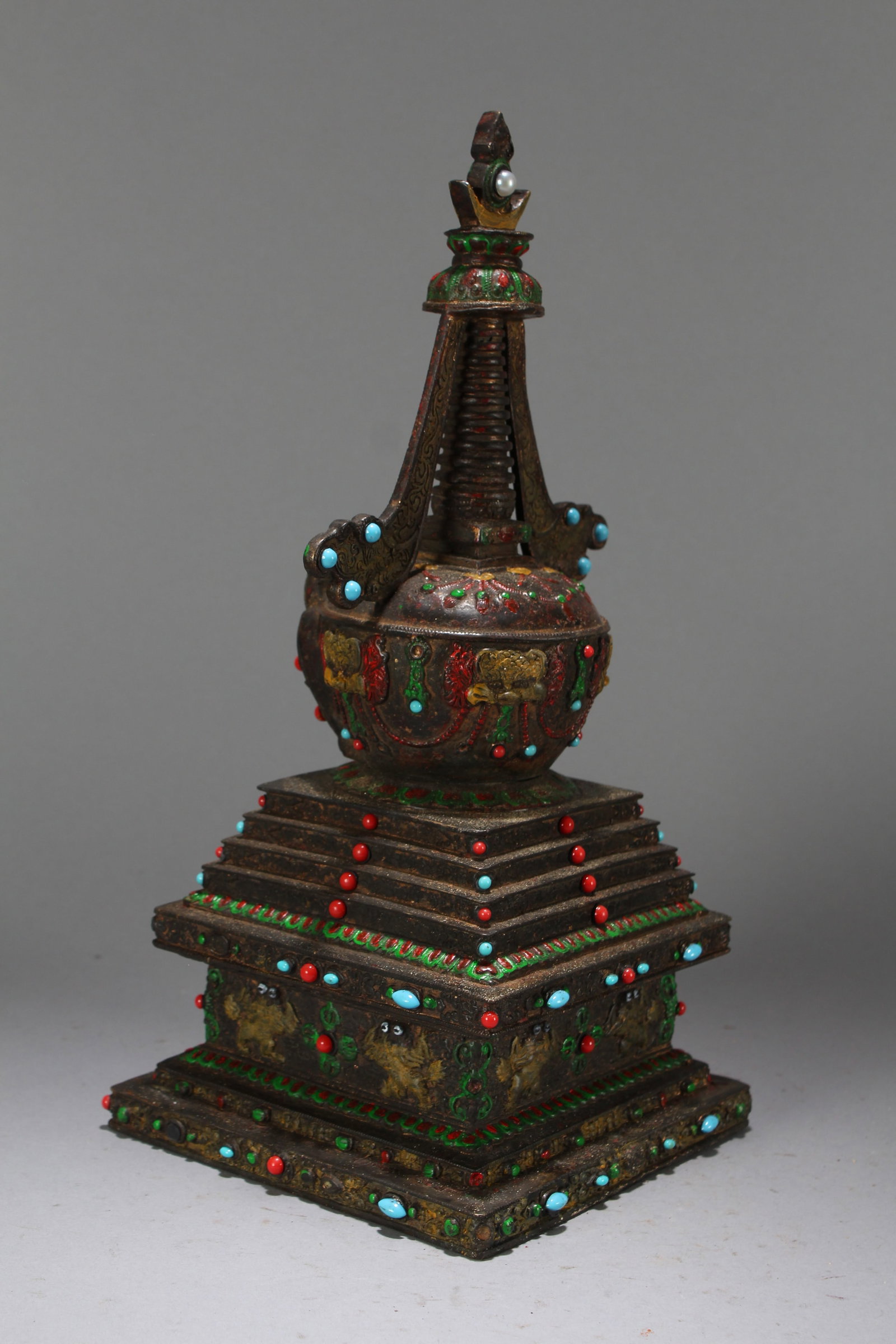 A Chinese Square-based Religious Fortune Statue - 4