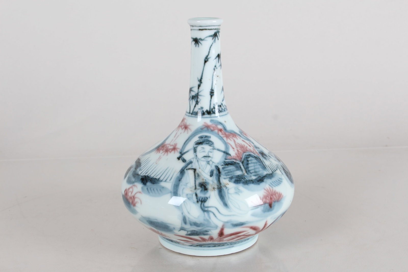 A Chinese Story-telling Detailed Narrow-opening Porcelain Fortune Vase: A Chinese Story-telling Detailed Narrow-opening Porcelain Fortune Vase . Height: 6.5 (inch).