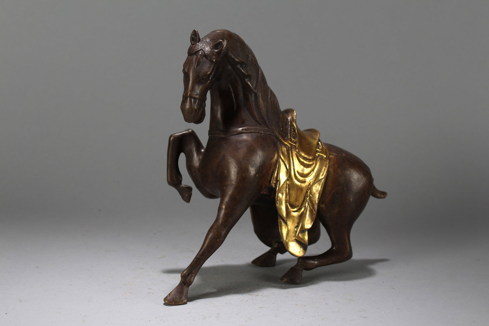 A Chinese Horse-portrait Religious Fortune Statue: A Chinese Horse-portrait Religious Fortune Statue. Height : 8 (inch). Width : 8.85 (inch). Length : 3.25 (inch).