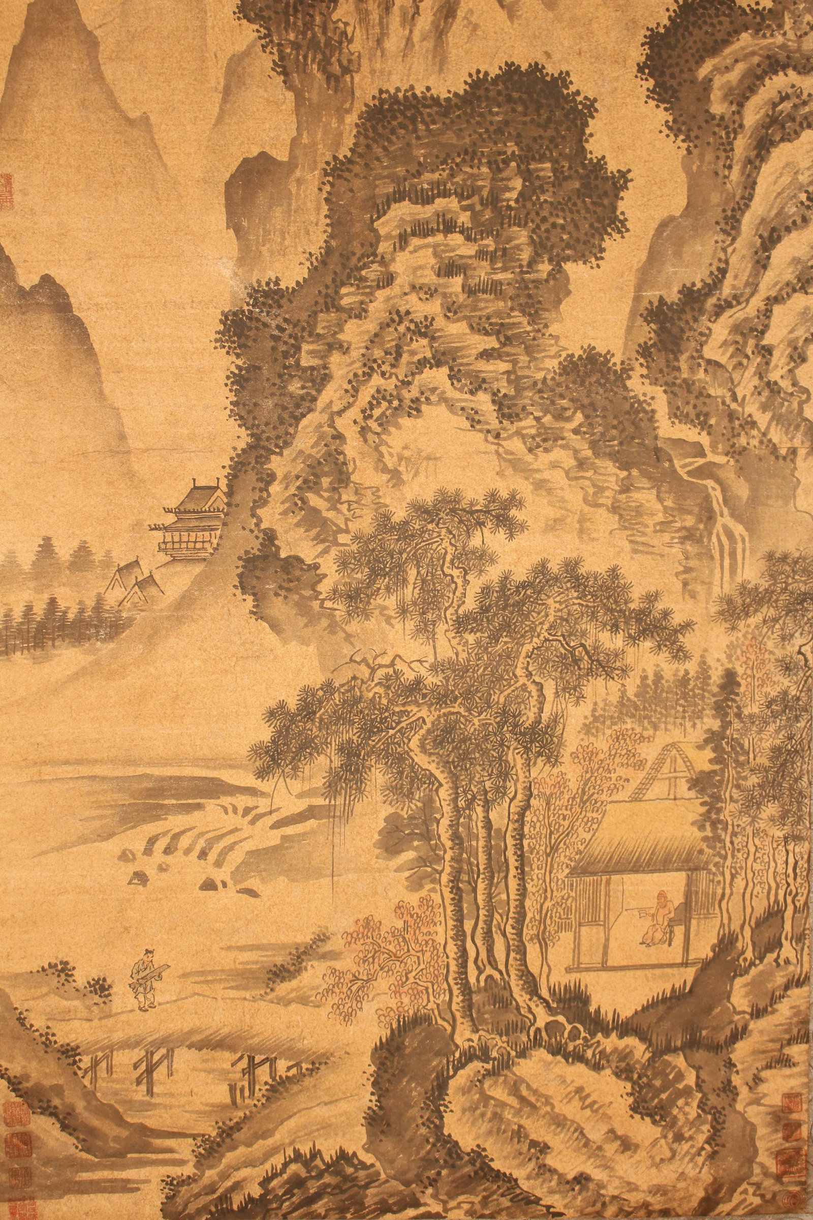 A Chinese Poetry-framing Mountain-view Fortune Scroll - 2