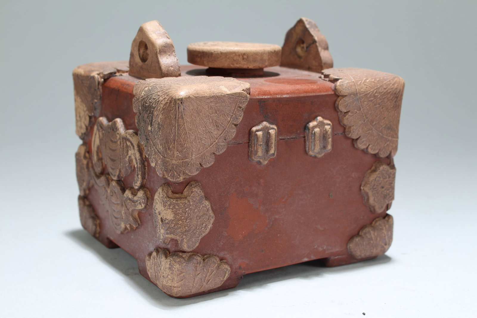 A Chinese Square-based Myth-beast Fortune Tea Pot - 3