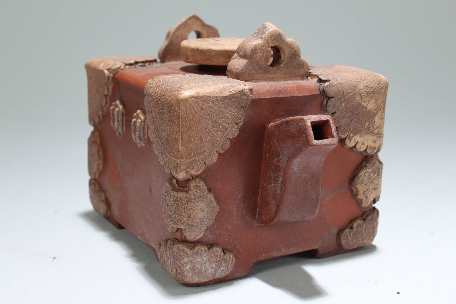 A Chinese Square-based Myth-beast Fortune Tea Pot - 4