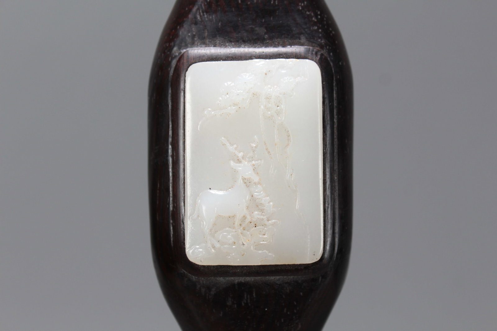 A Chinese Jade-inserted Fortune Wooden Ruyi - 5