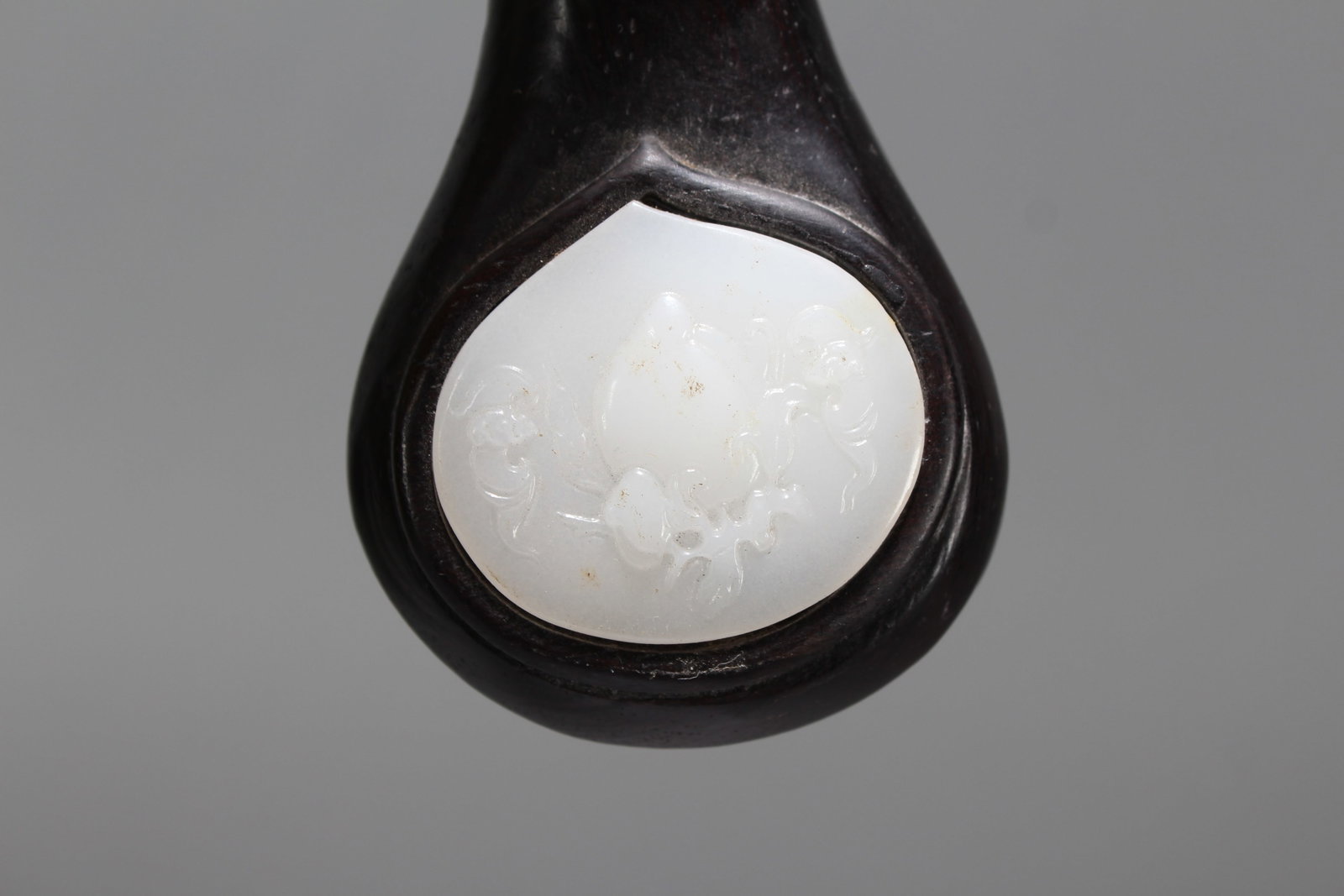 A Chinese Jade-inserted Fortune Wooden Ruyi - 6