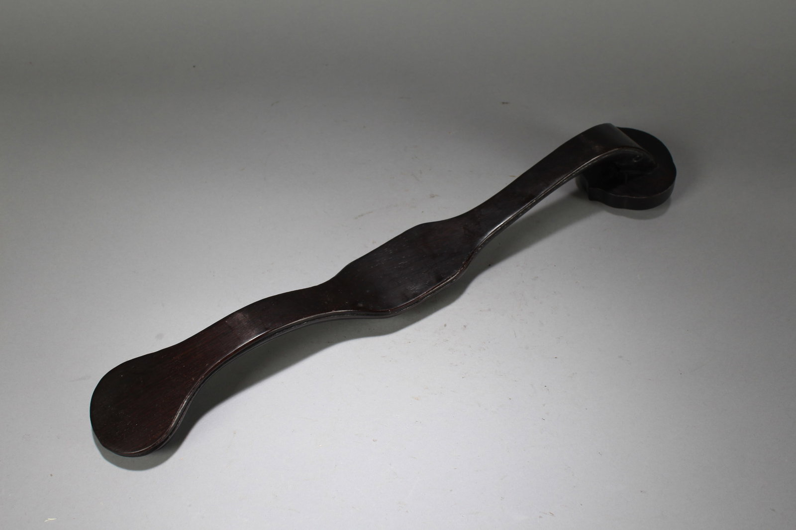A Chinese Jade-inserted Fortune Wooden Ruyi - 7