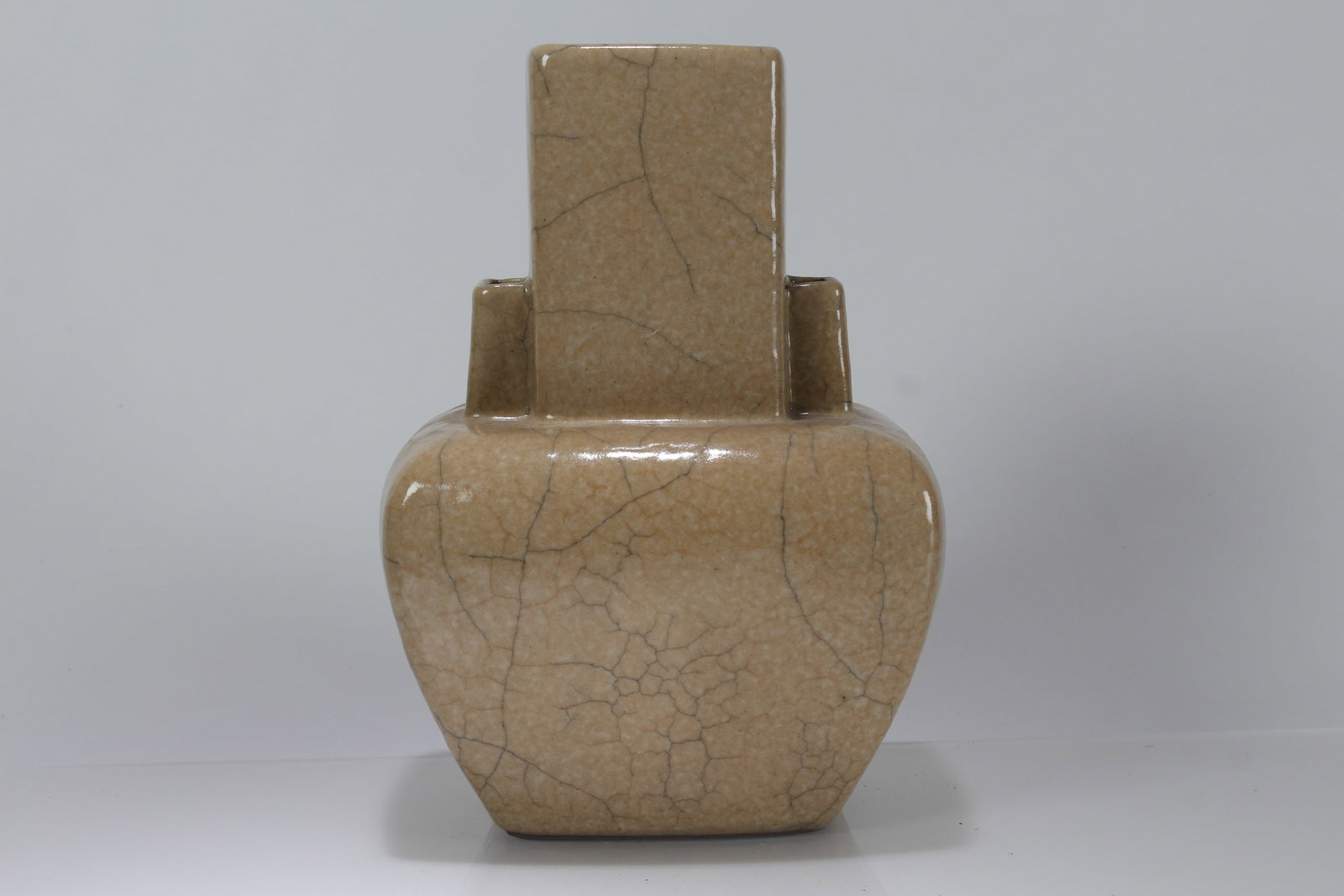 A Chinese Duo-handled Porcelain Fortune Vase: A Chinese Duo-handled Porcelain Fortune Vase . Height: 8.5 (inch).