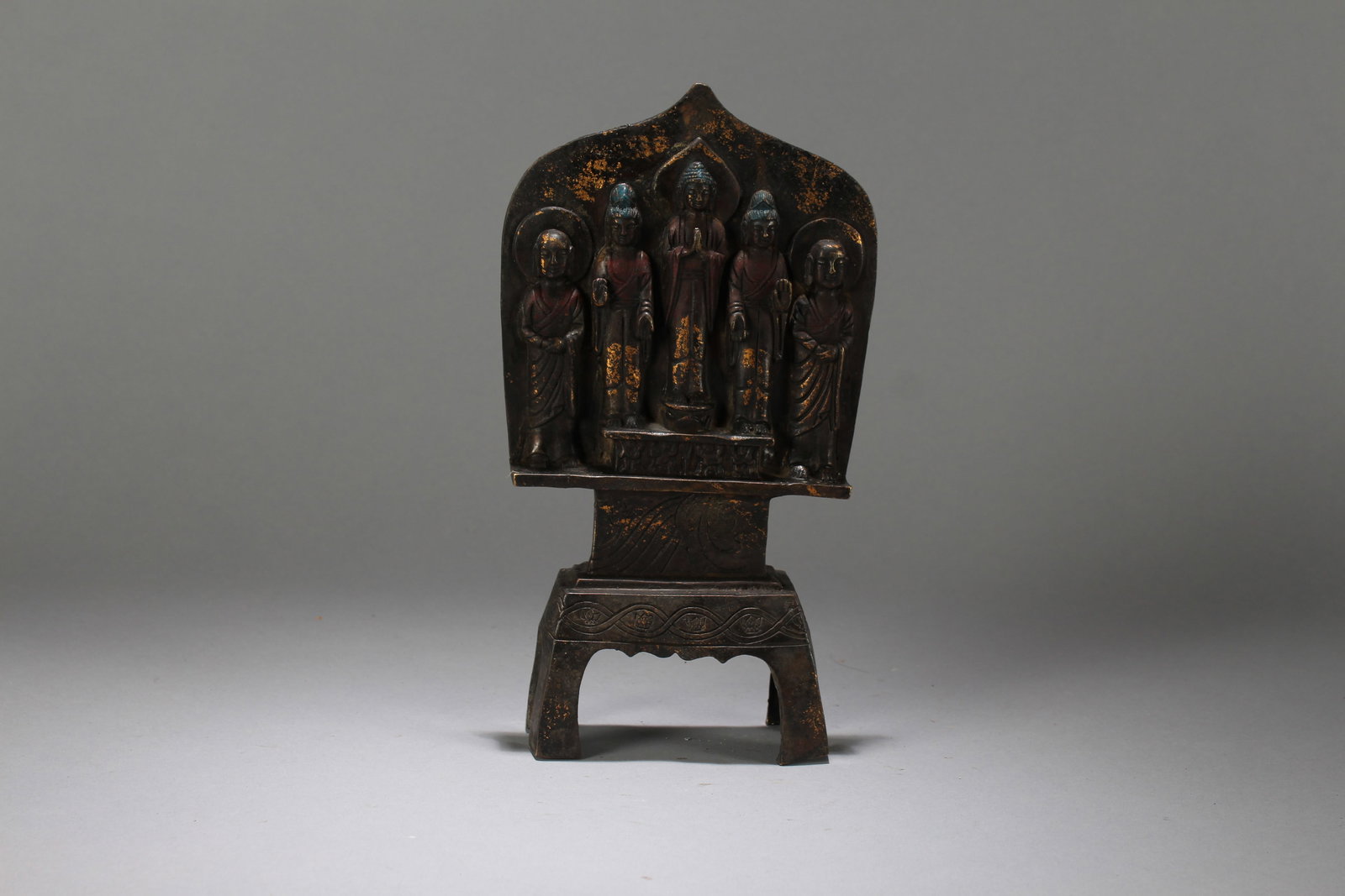 A Chinese Religious Fortune Buddha Statue: A Chinese Religious Fortune Buddha Statue. Height: 9.25 (inch). Length: 5.25 (inch). Width: 2 (inch).