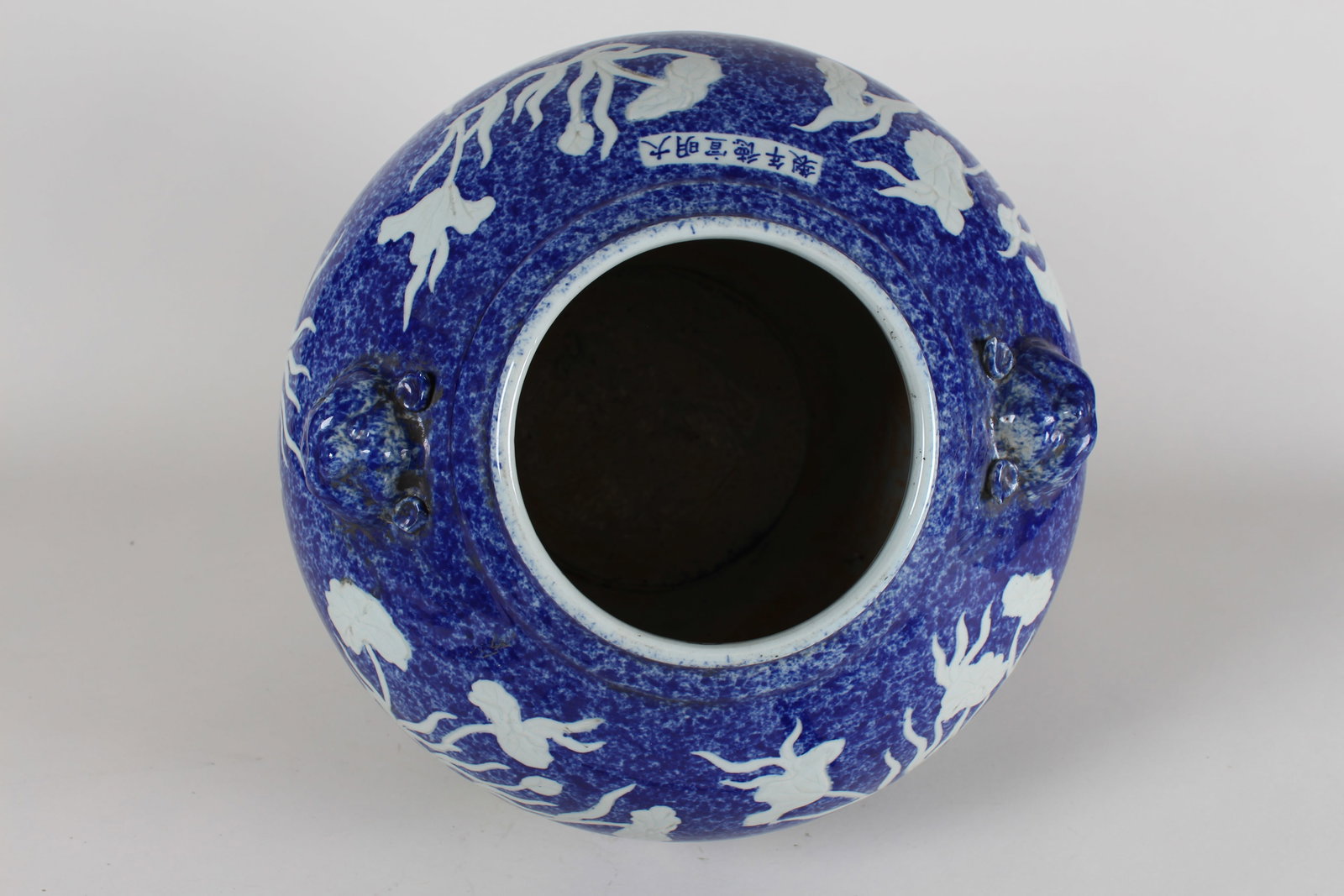 A Chinese Aqua-theme Blue-coding Porcelain Fortune Vase - 5