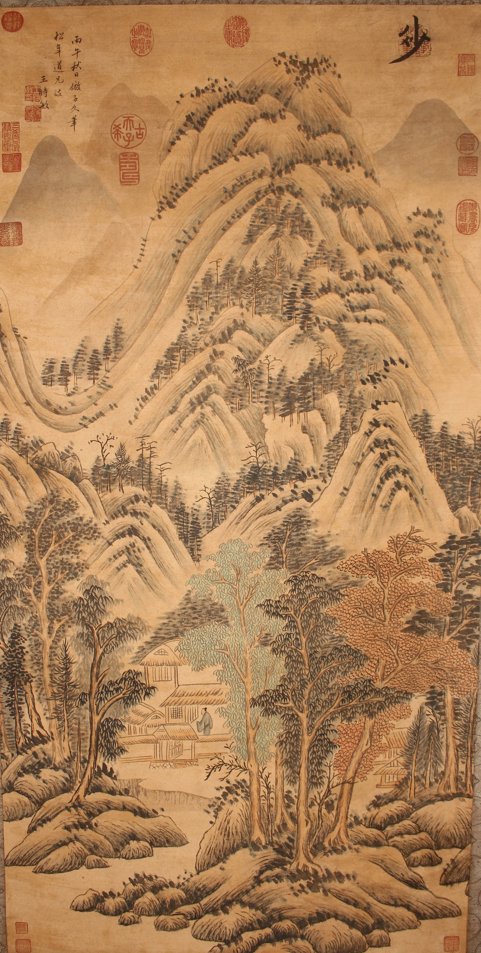 A Chinese Mountain-view Abstract-style Fortune Scroll (1 of 8)