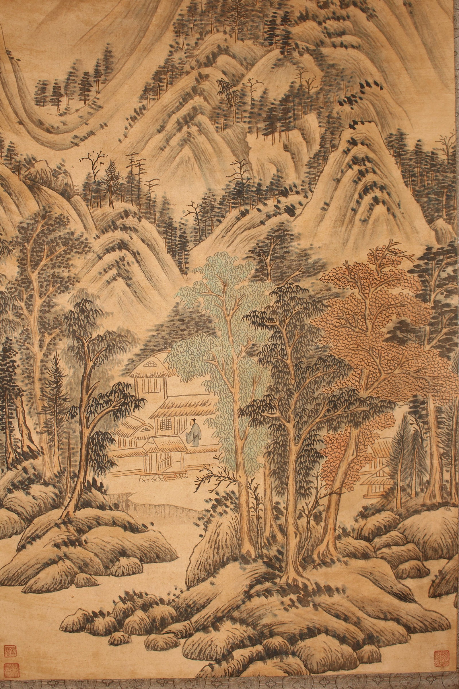A Chinese Mountain-view Abstract-style Fortune Scroll - 3