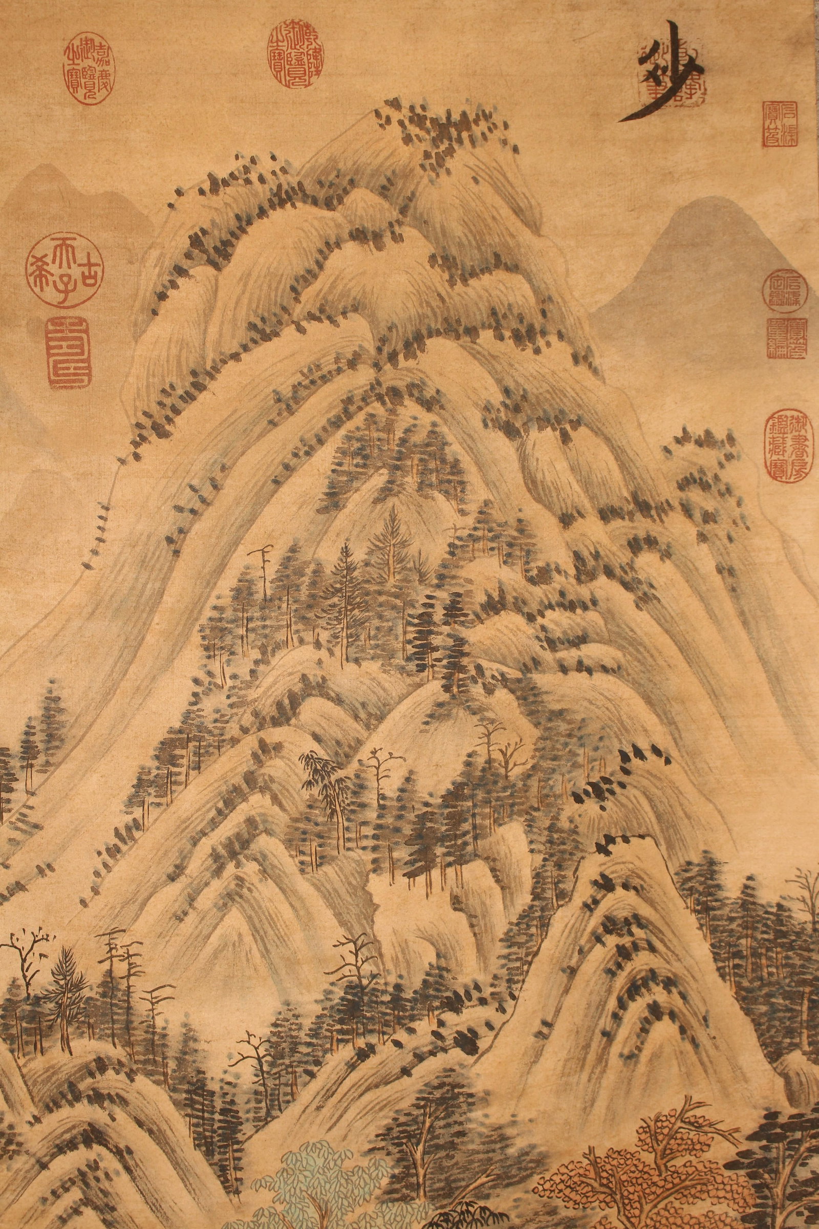 A Chinese Mountain-view Abstract-style Fortune Scroll - 7