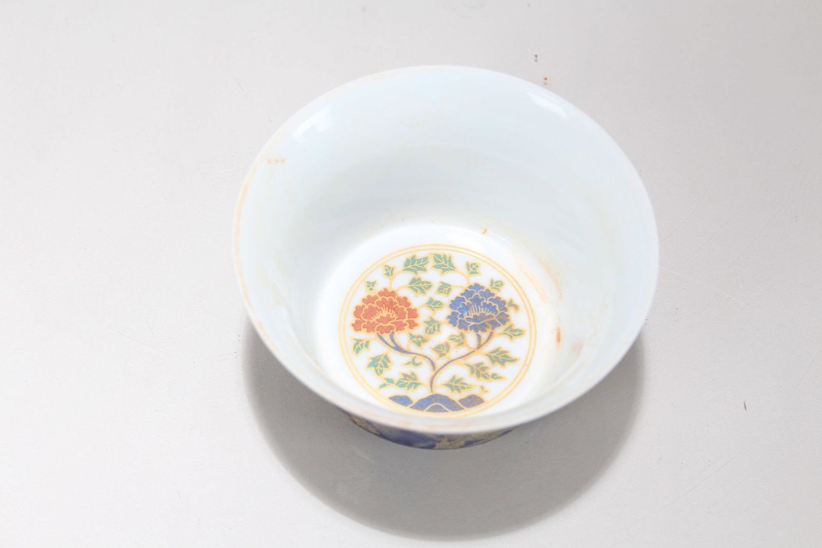 A Chinese Ancient-framing Blue-coding Porcelain Fortune Cup - 4