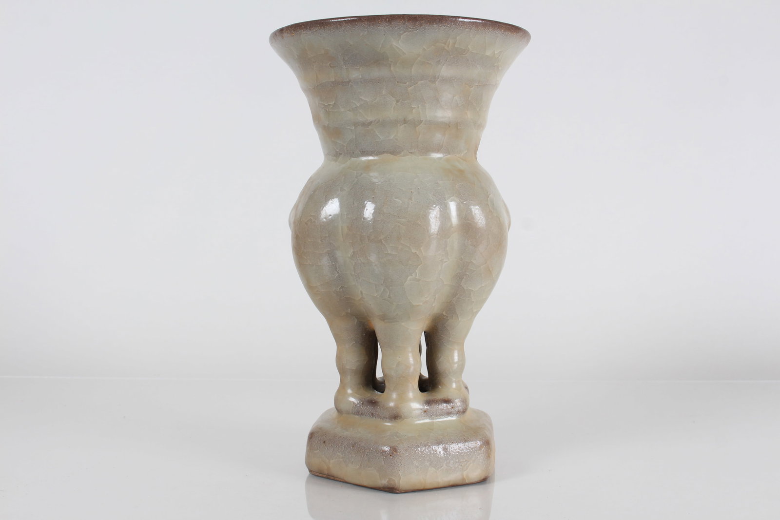 A Chinese Hexa-fortune Crackglaze Porcelain Vase: A Chinese Hexa-fortune Crackglaze Porcelain Vase . Height: 8.5 (inch).
