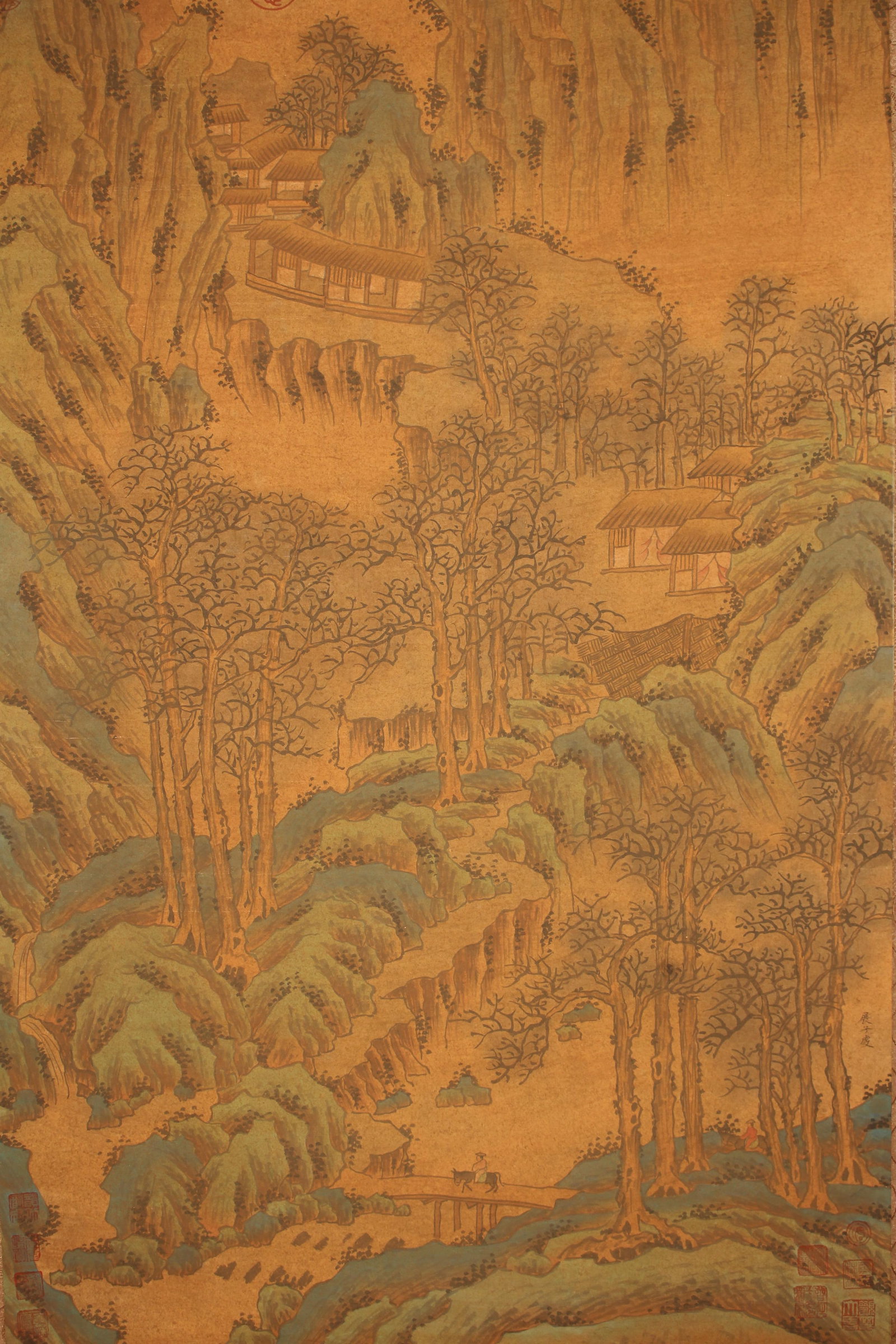 A Chinese Mountain-view Poetry-framing Fortune Scroll - 3