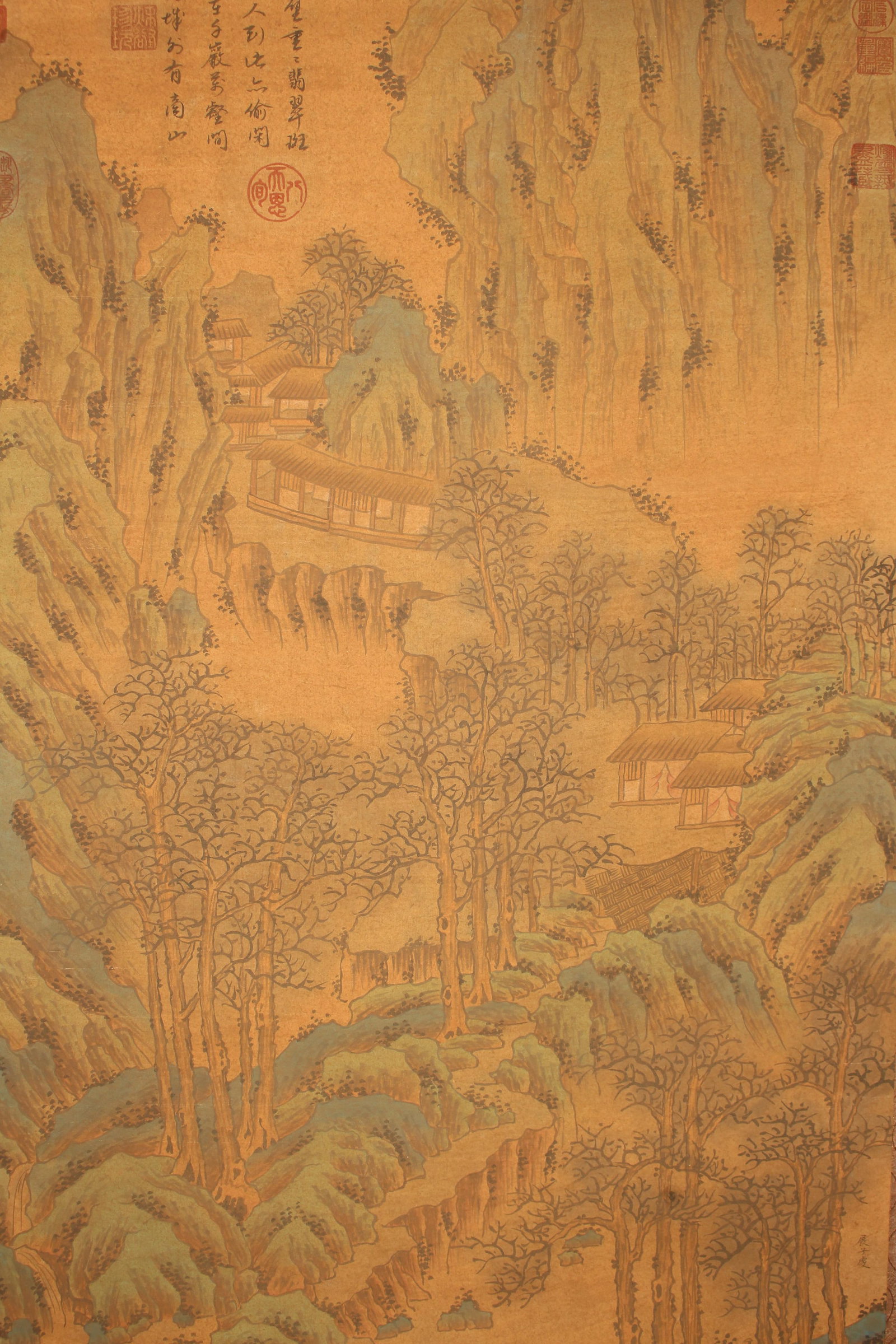 A Chinese Mountain-view Poetry-framing Fortune Scroll - 4