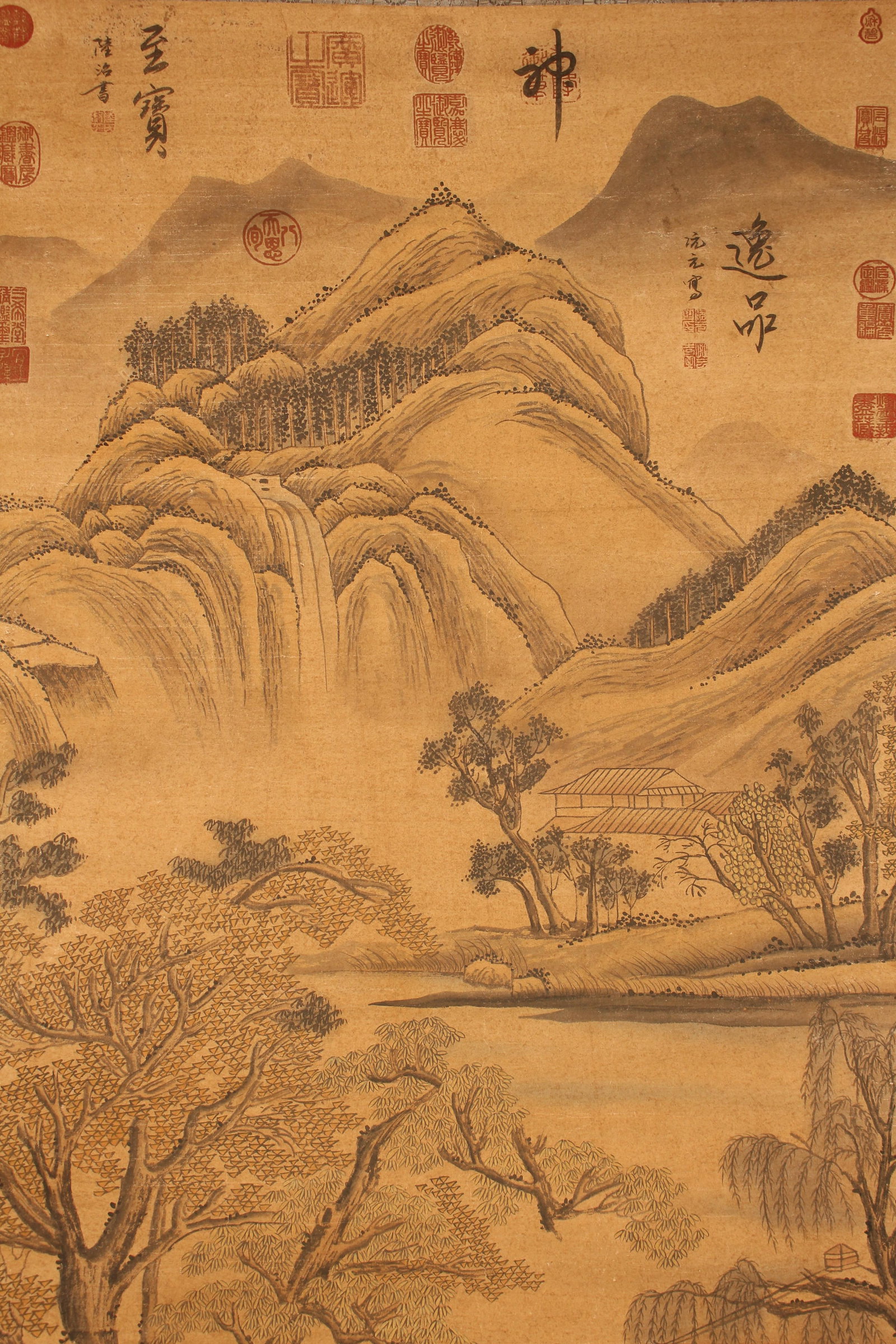 A Chinese Mountain-view Nature-sceen Fortune Scroll - 2