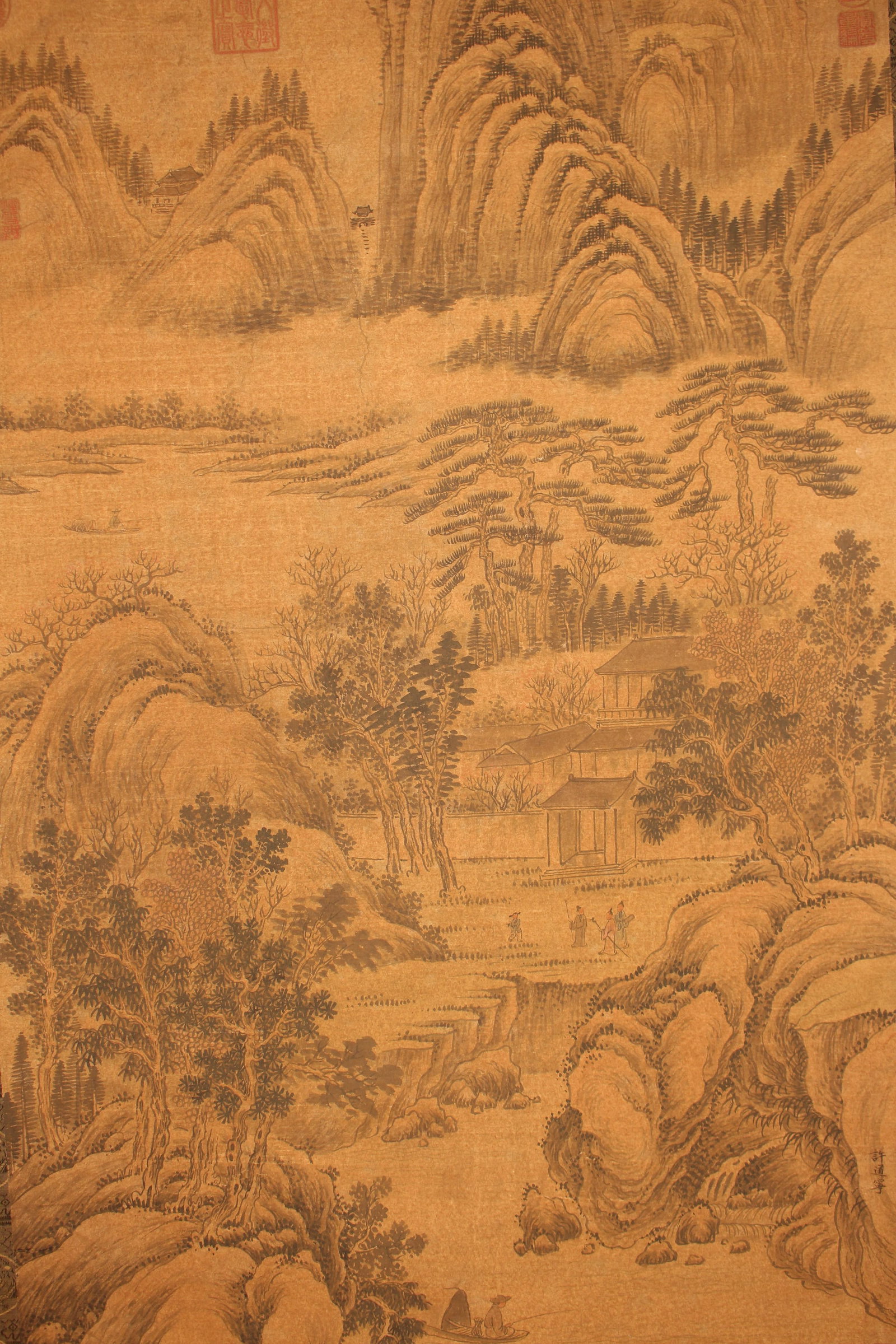 A Chinese Mountain-view Poetry-framing Fortune Scroll - 4