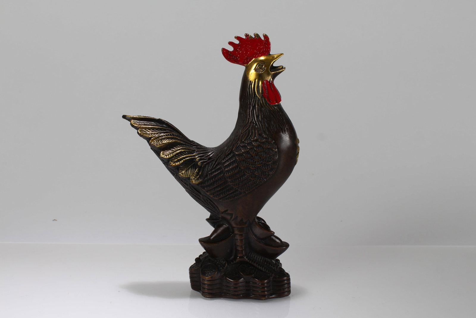 A Chinese Rooster Fortune Statue Display - 2