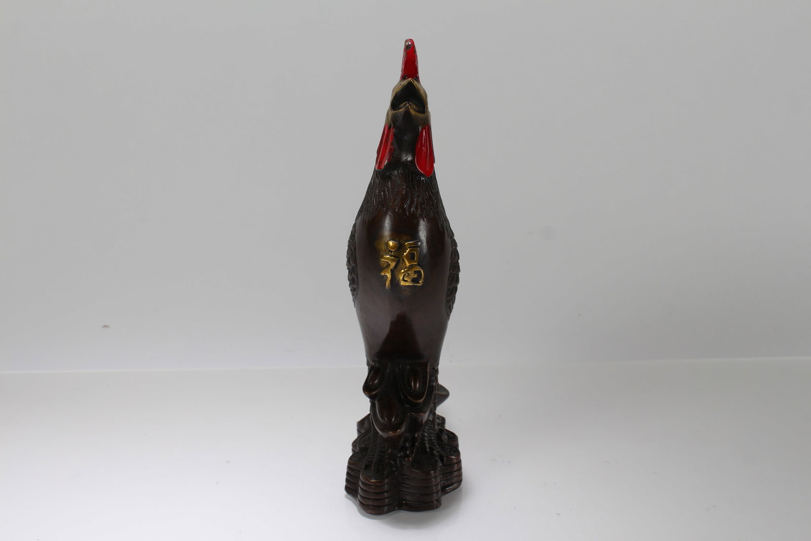 A Chinese Rooster Fortune Statue Display - 4