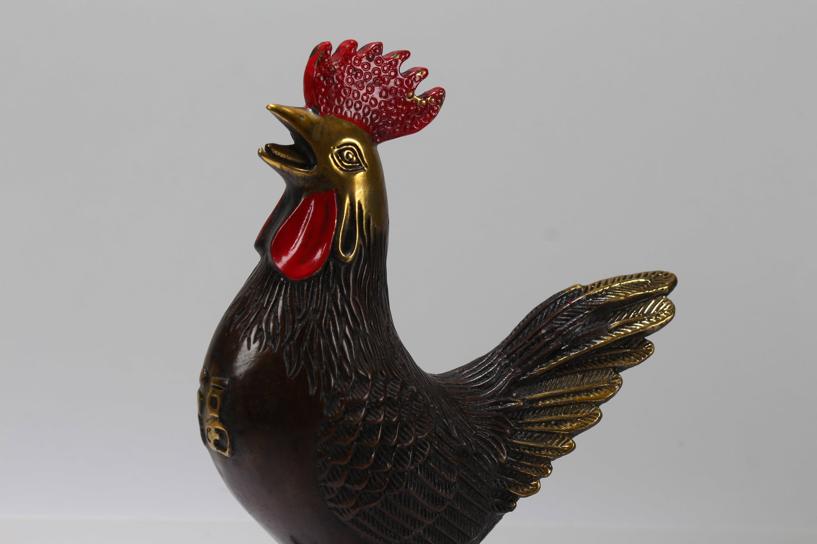 A Chinese Rooster Fortune Statue Display - 6